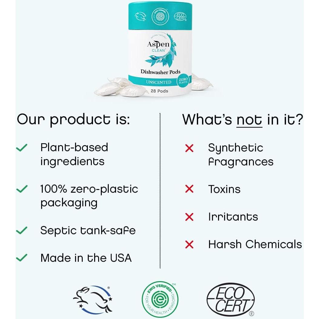 Bolsas para Lavavajillas AspenClean Ecológicas 28 Unidades