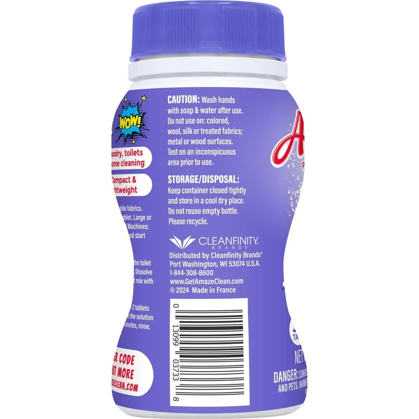 Tabletas de Blanqueador Ultra Concentradas AMAZE 32 Unidades Aroma Lavanda