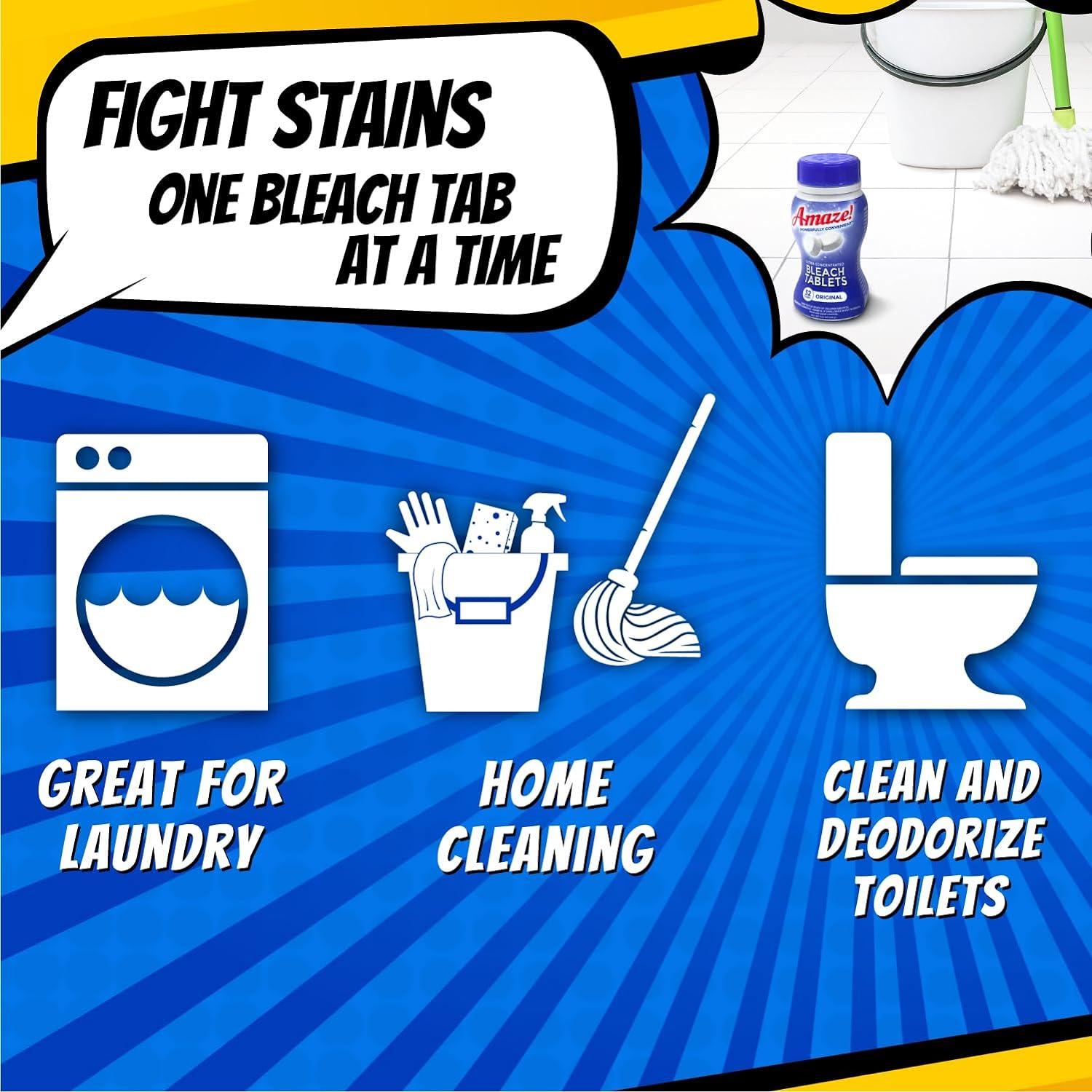 Tabletas de Blanqueador Ultra Concentradas AMAZE 32 Unidades Aroma Lavanda