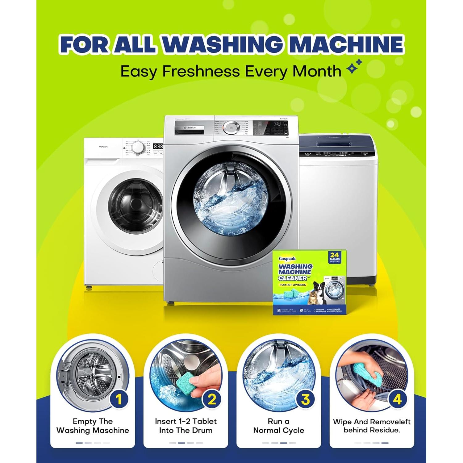 Tabletas Limpiadoras de Lavadora Caspeak 24 Contenidos Ecológicas