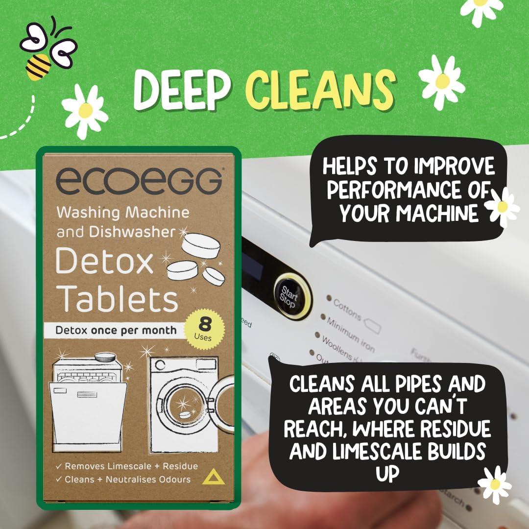 Tabletas Detox Ecoegg para Lavadora y Lavavajillas - 8 Unidades