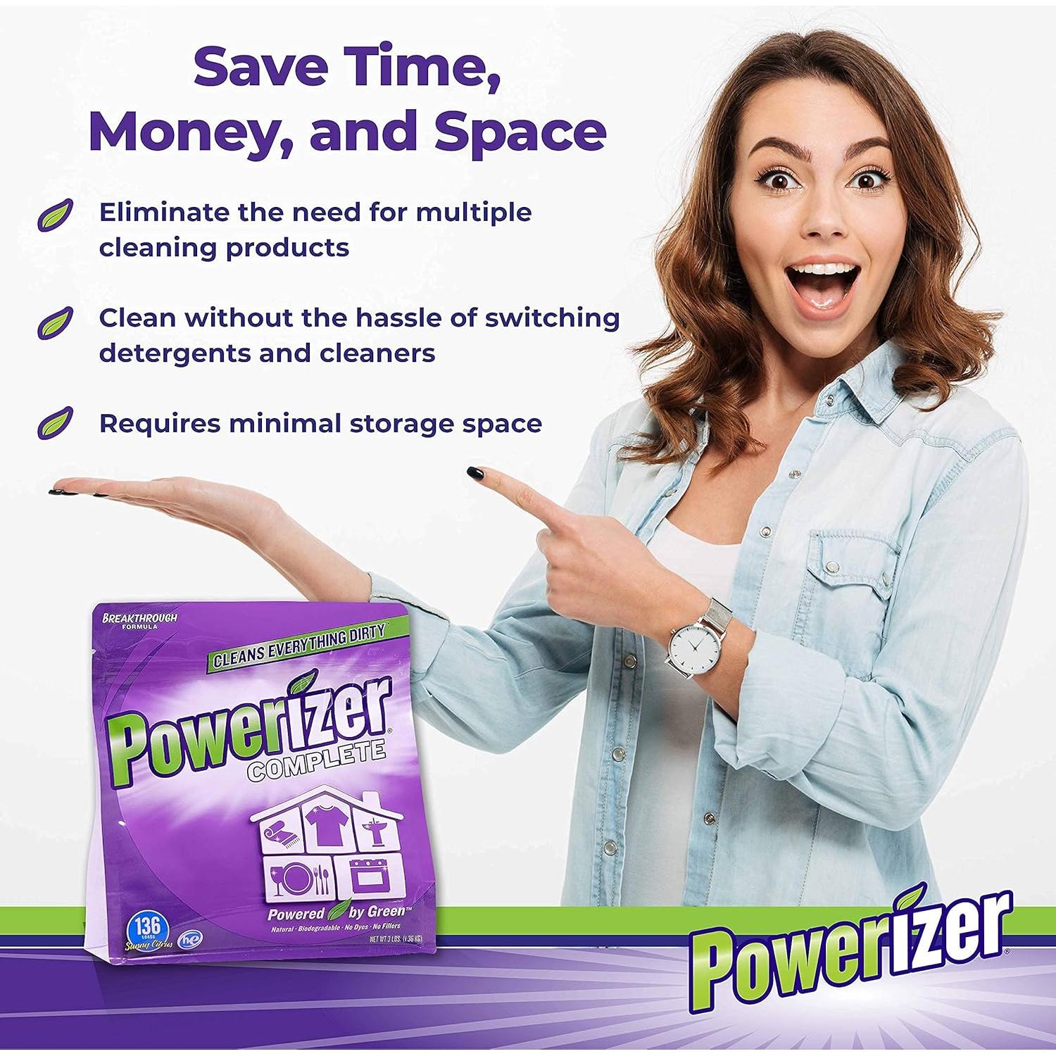 Detergente en Polvo Powerizer Completo 1.36 kg - 6 en 1