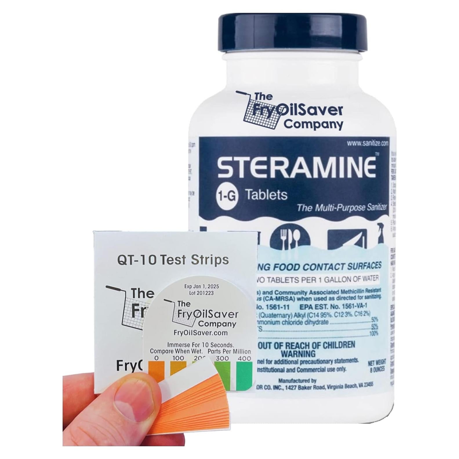 Tabletas Desinfectantes Steramine 150 Unidades + Tiras QT-10