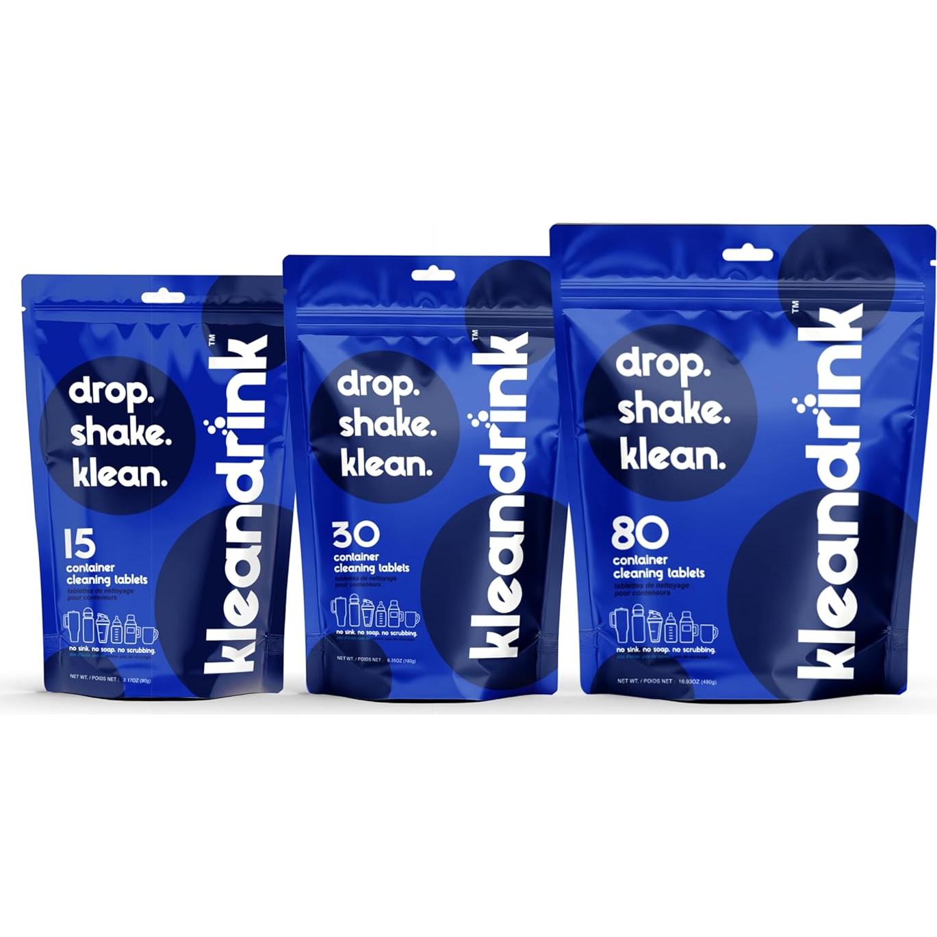 30 Tabletas de Limpieza Ecológicas KLEANDRINK - Sin Fregar