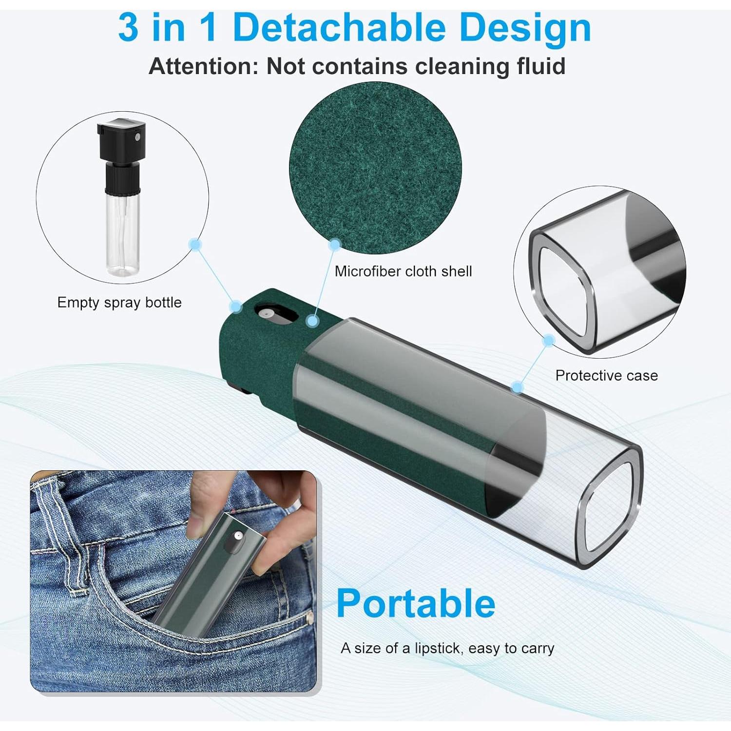 Kit Limpiador de Pantallas BoYata 3 en 1 con Paño Microfibra