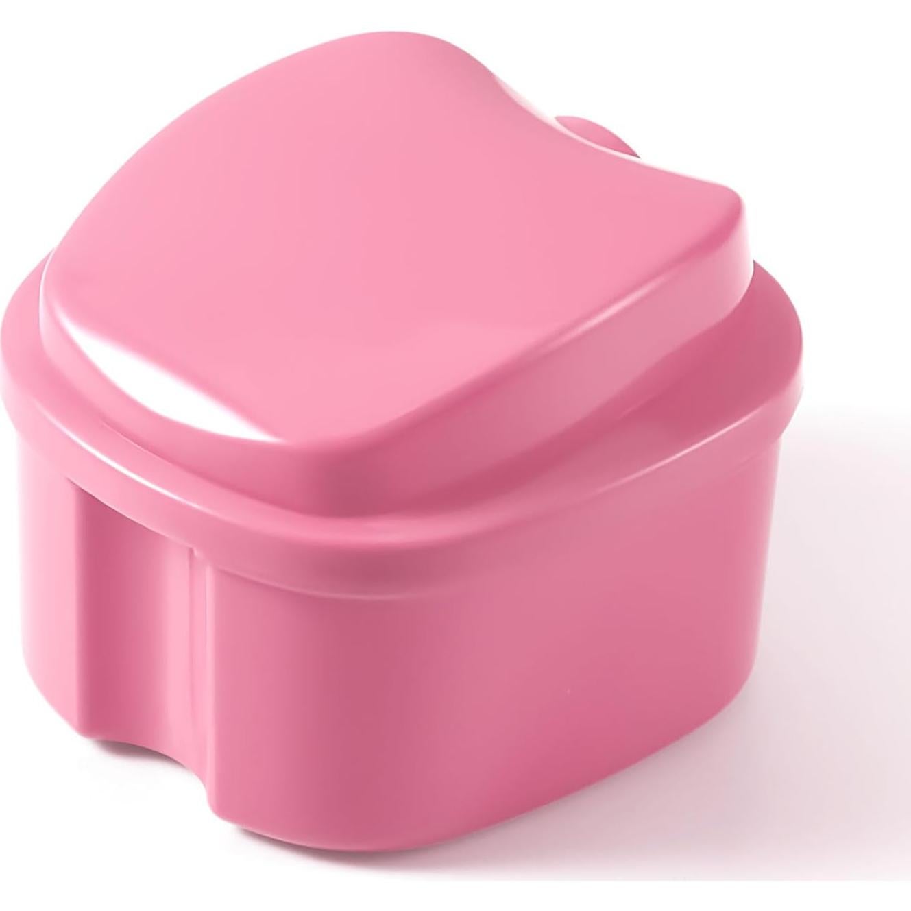 Estuche para Baño de Dentaduras JMU Rosa con Canasta Filtro