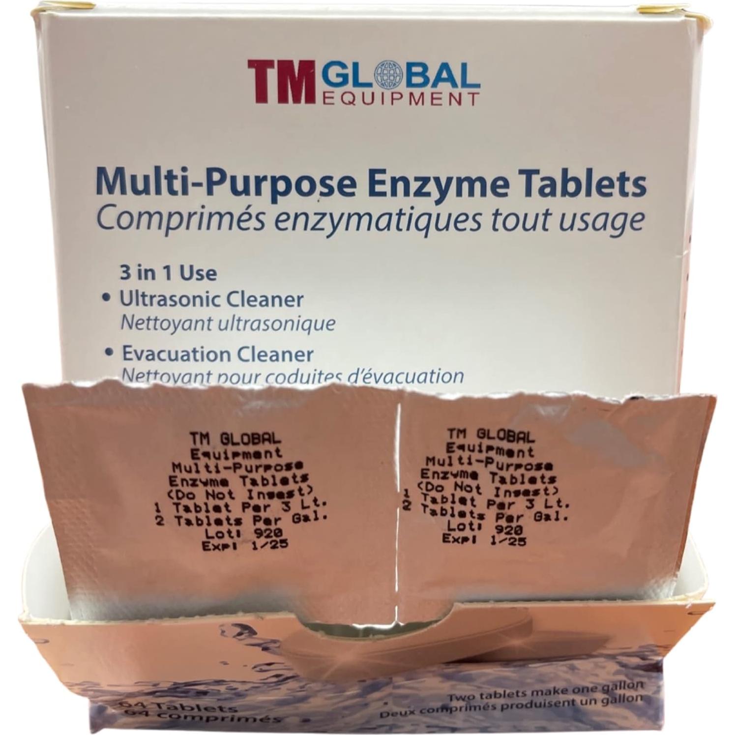 64 Tabletas Enzimáticas Limpiador Ultrasónico Biodegradable