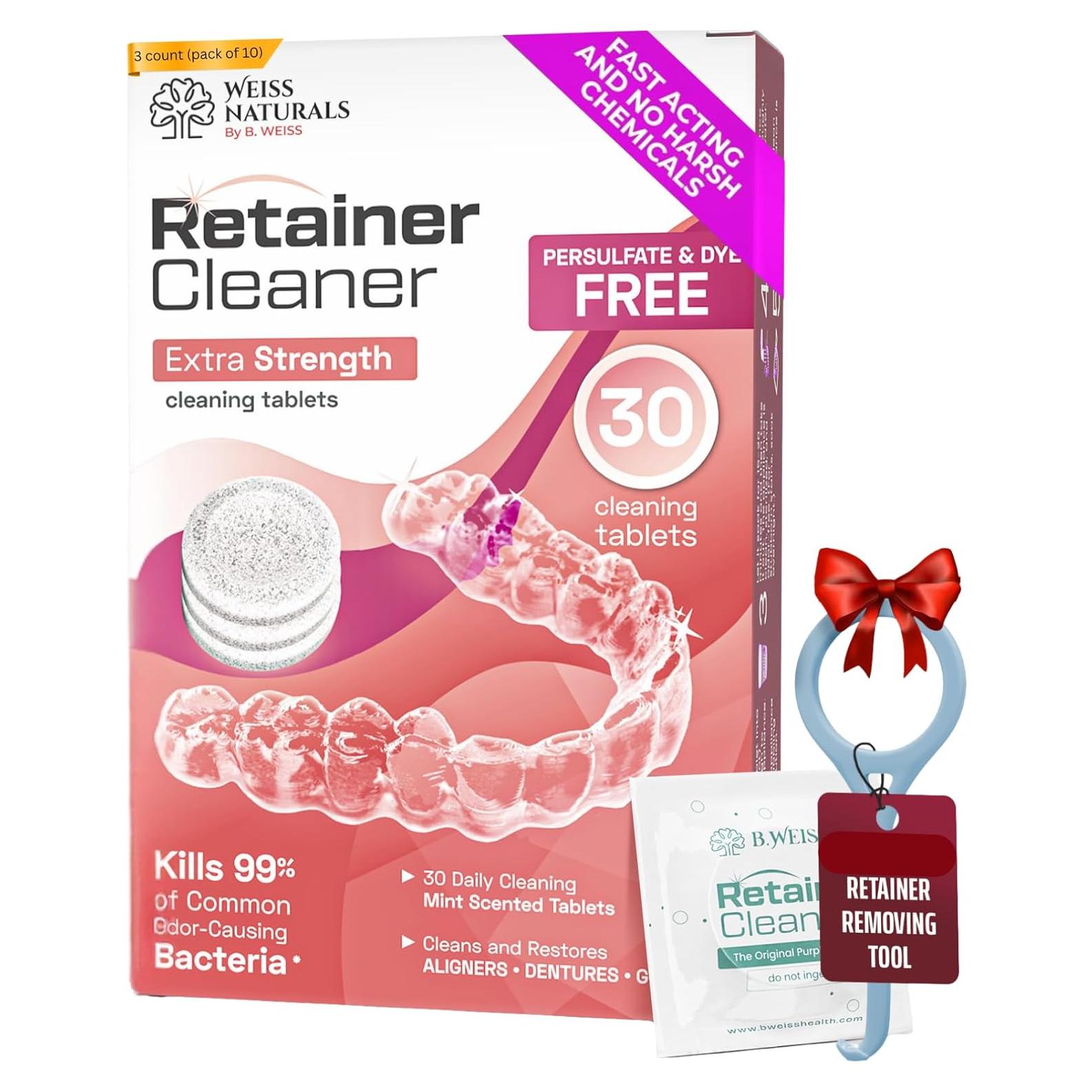 Tabletas Limpiadoras B.WEISS para Retenedores y Dentaduras 30 Unidades