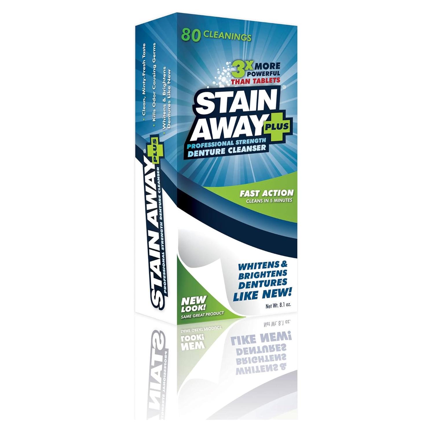 Limpiador de Dentaduras Stain Away Plus - 3 Paquetes de 230g