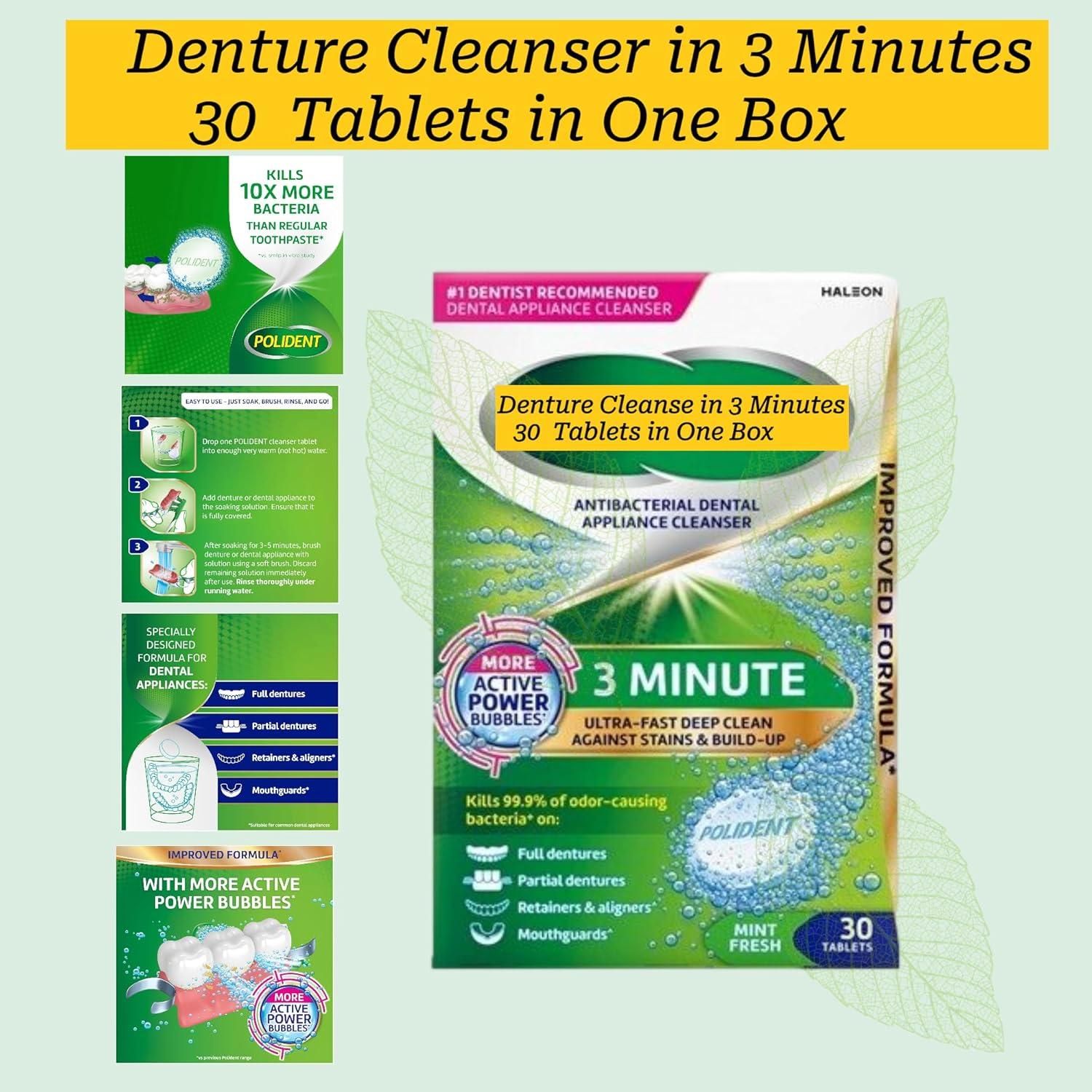 Limpiador de Dentaduras Dentu-Care 30 Tabletas Triple Menta