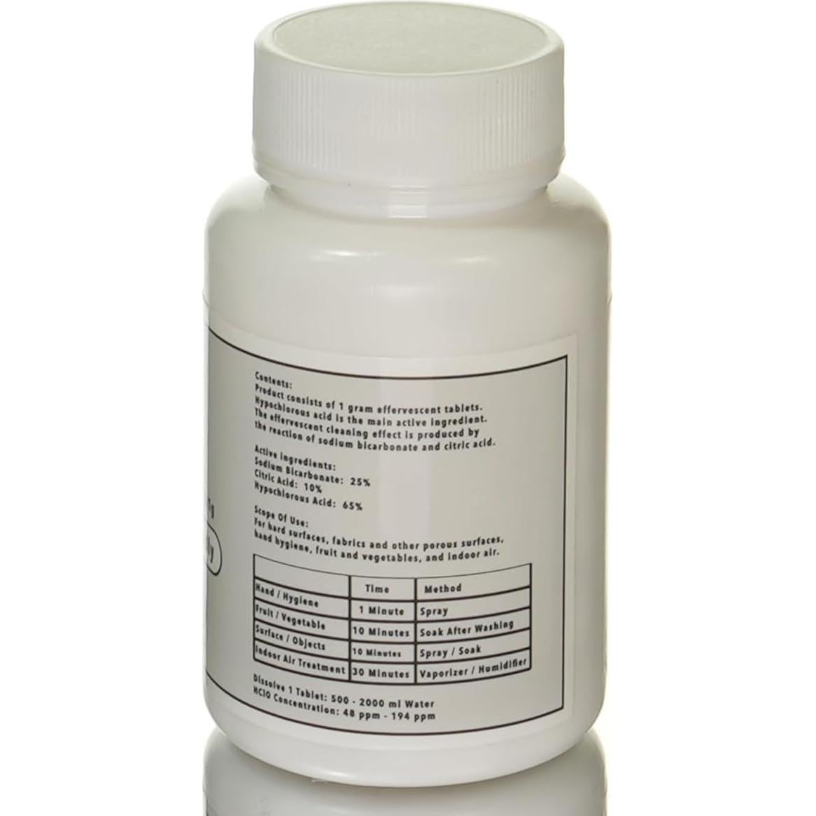 Tabletas Efervescentes de Ácido Hipocloroso Relief - 100 Tabletas