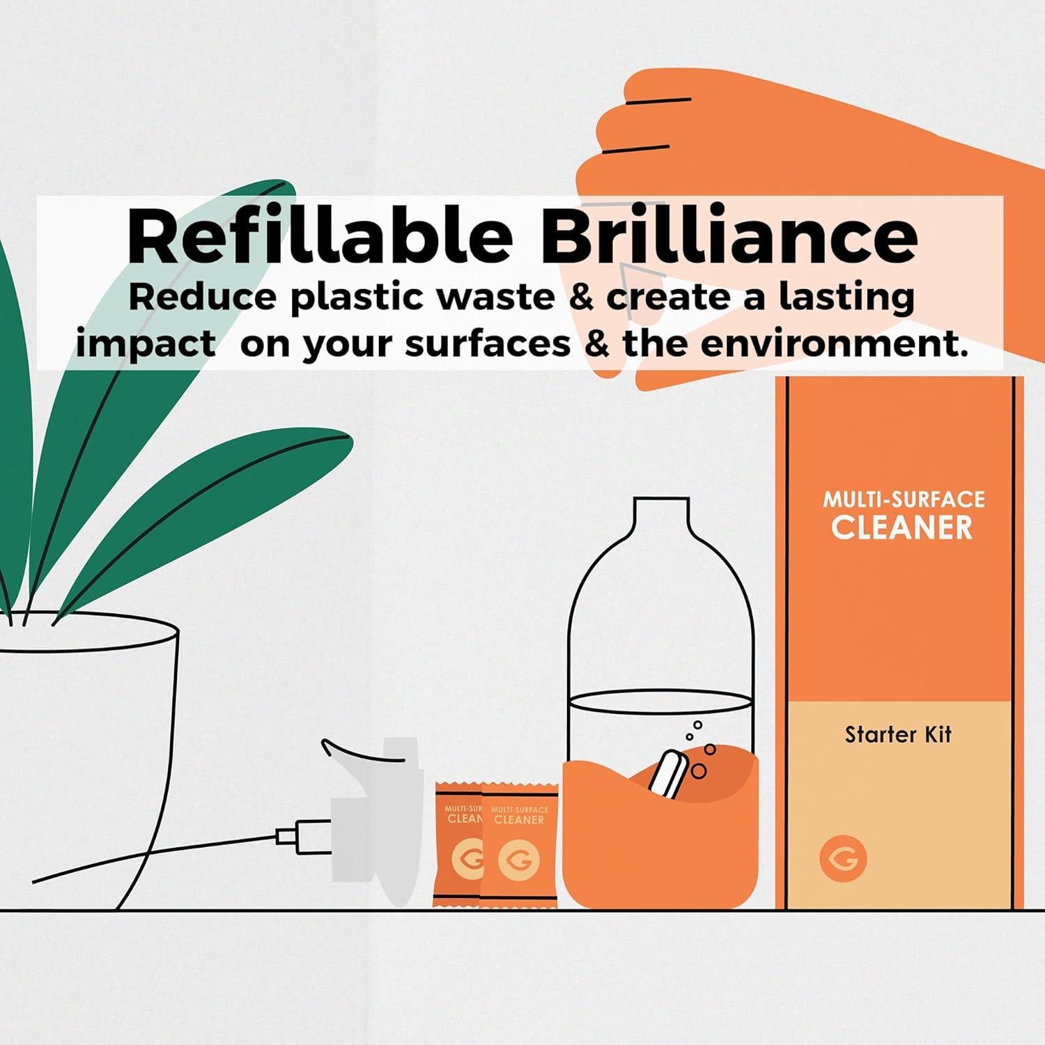 Kit Limpiador Multi-Superficies Ecológico con Botella de Vidrio