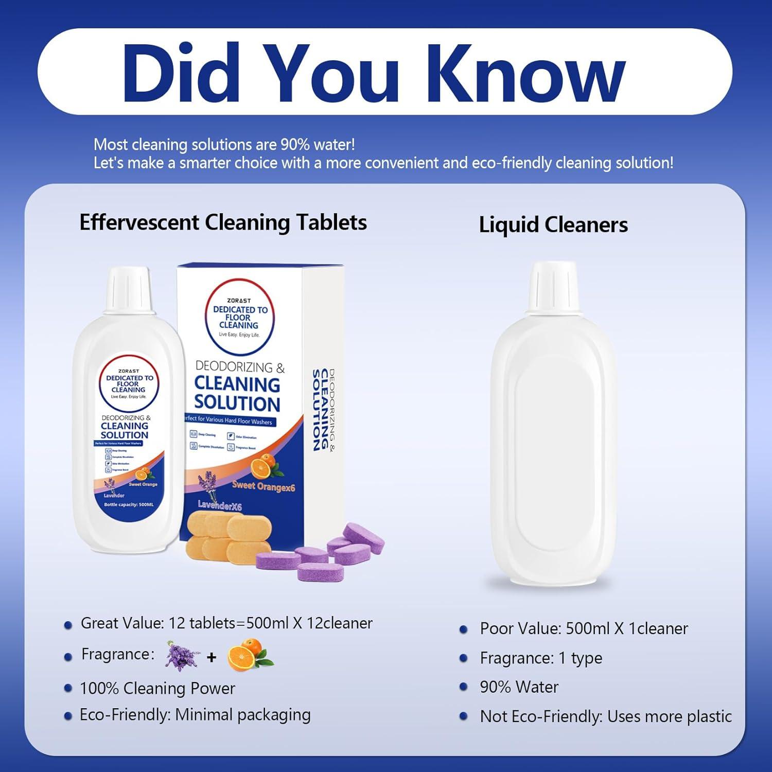 Tabletas de Limpieza de Pisos ZORAST 12PCS Aroma Lavanda Naranja