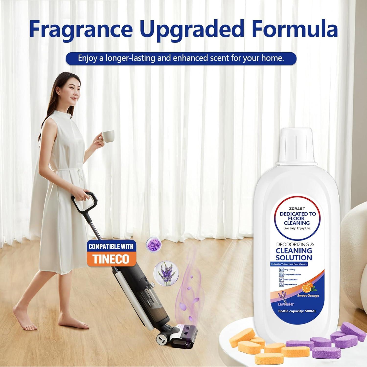 Tabletas de Limpieza de Pisos ZORAST 12PCS Aroma Lavanda Naranja