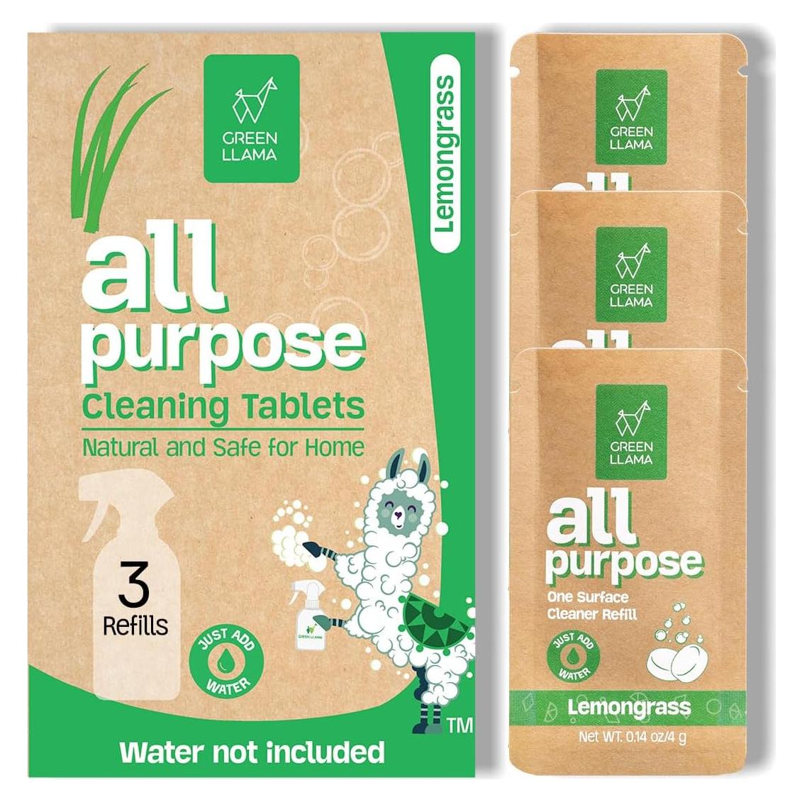 Tabletas de Recarga Ecológicas Green Llama - 3 Piezas Aroma Hierba Limón