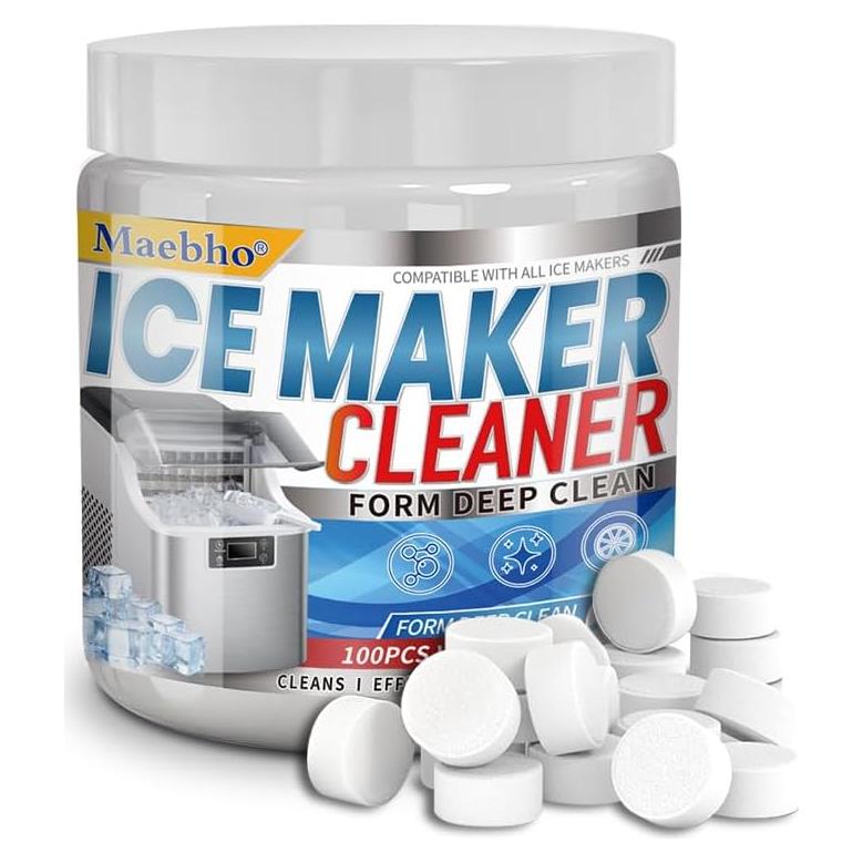 100 Tabletas Limpiadoras para Máquinas de Hielo Maebho