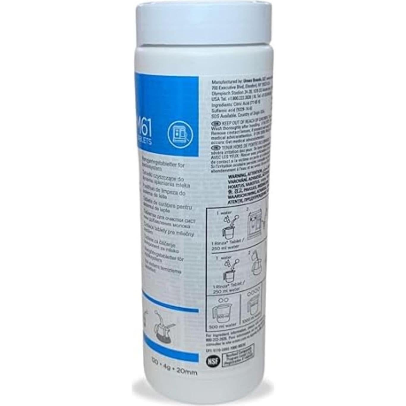 Tabletas de limpieza de leche Urnex Rinza URN3301 408g