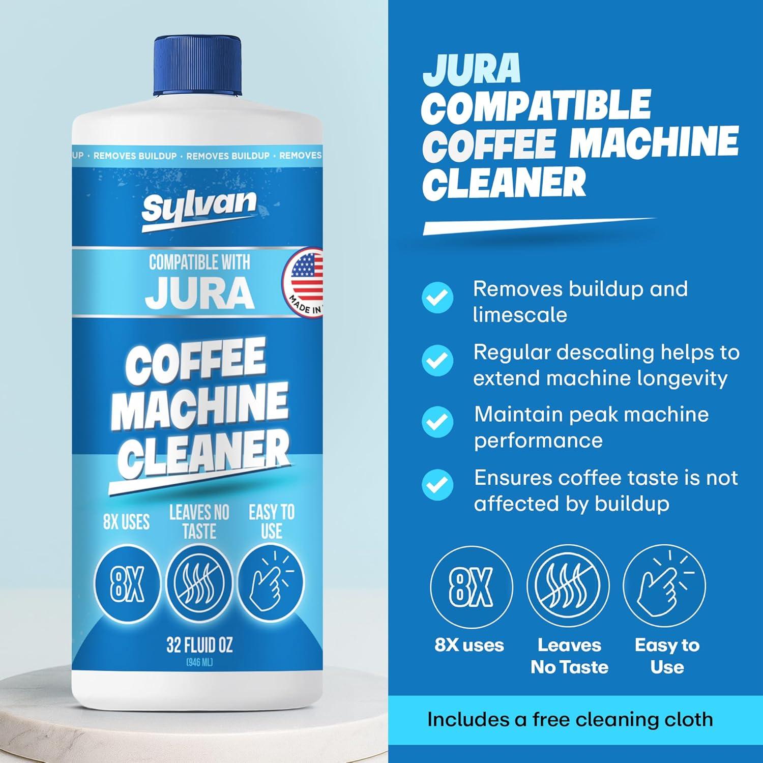 Descalcificador para Cafeteras Jura 32 Oz | Incluye Paño de Limpieza