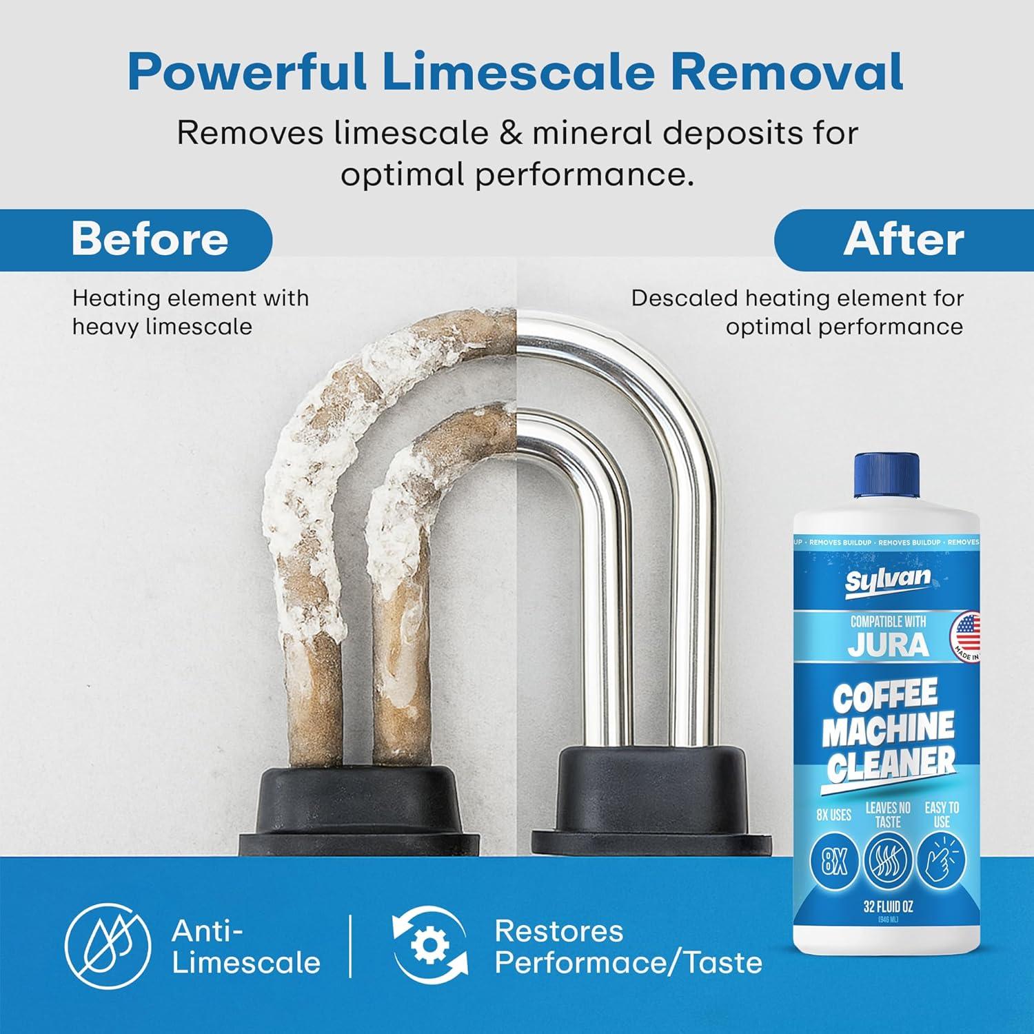 Descalcificador para Cafeteras Jura 32 Oz | Incluye Paño de Limpieza