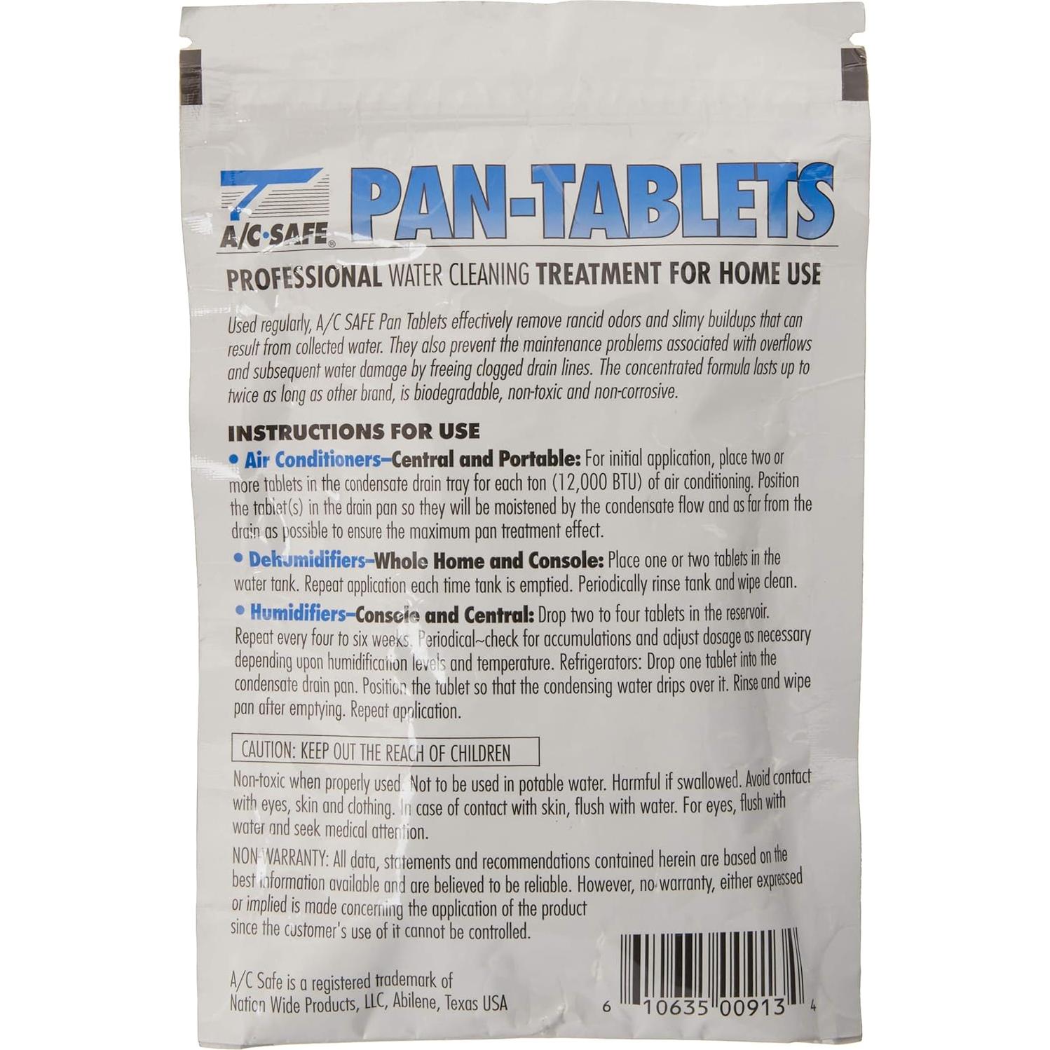 Tabletas Limpiadoras AC-Safe Pan 30 Unidades - Humidificadores