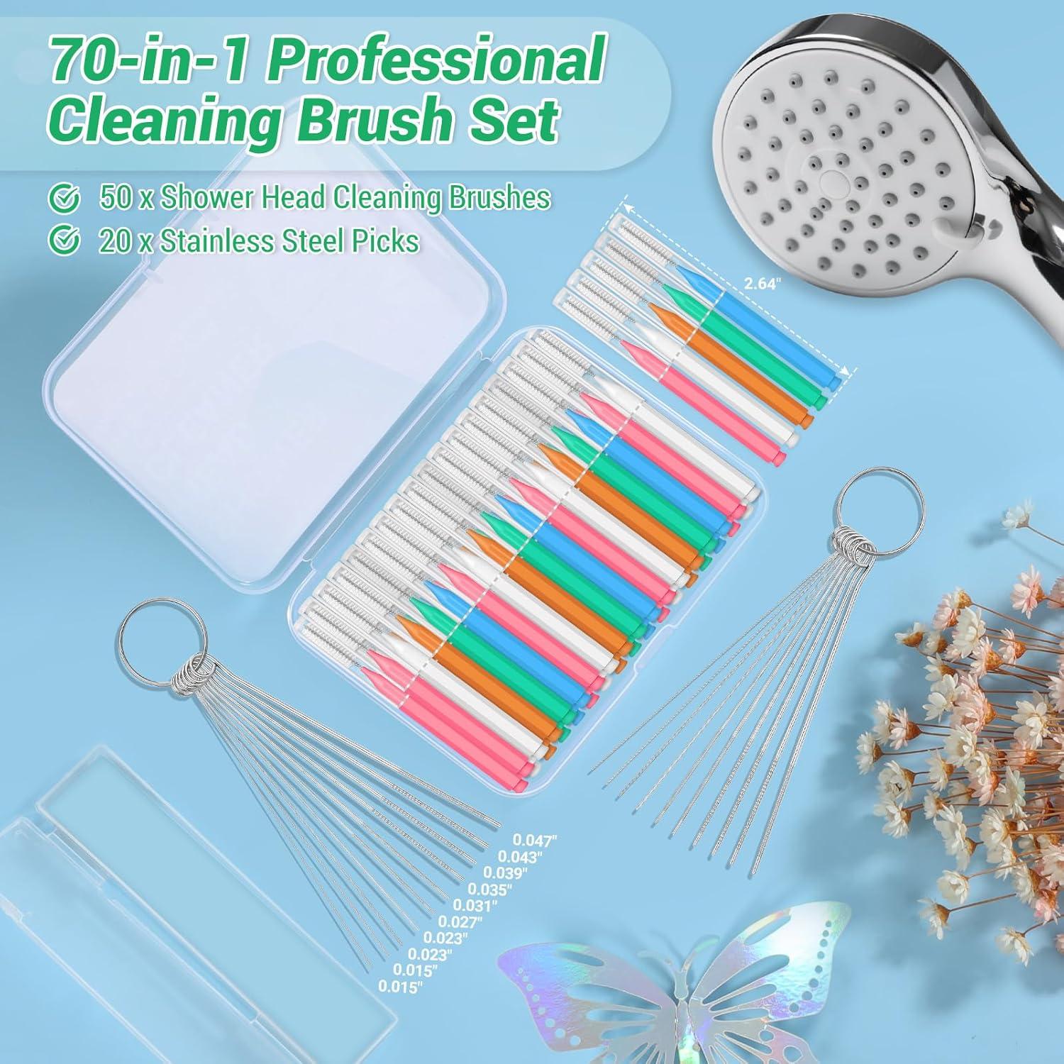 Kit de Limpieza de Cabezal de Ducha MAPVOLUT 70-en-1 con 50 Cepillos y 20 Puntas