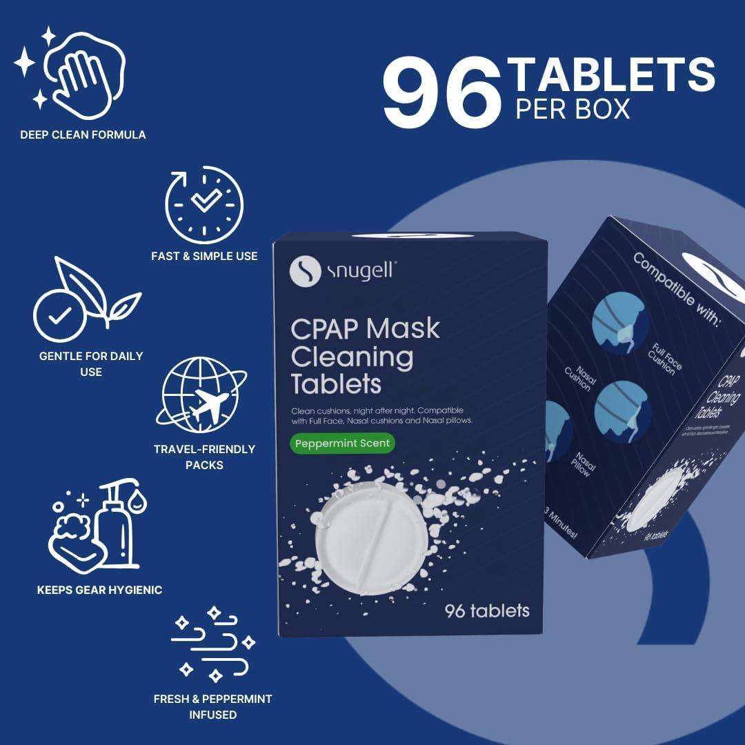 Tabletas Efervescentes Limpieza CPAP Snugell - 96 Unidades