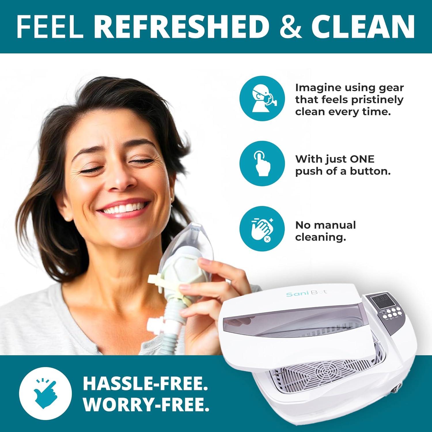 Limpiador de Equipos de Sueño Sani Bot D3 - 60 Tabletas, 3L