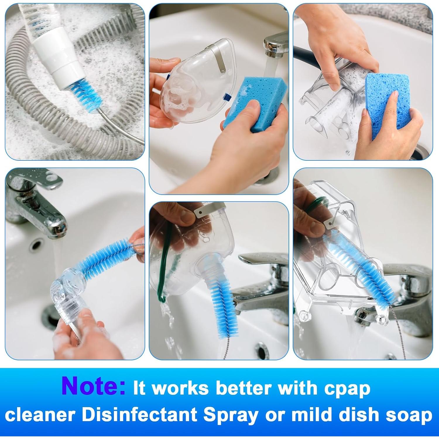 Kit de Limpieza CPAP XANGNIER con Cepillos y Lavabo Plegable