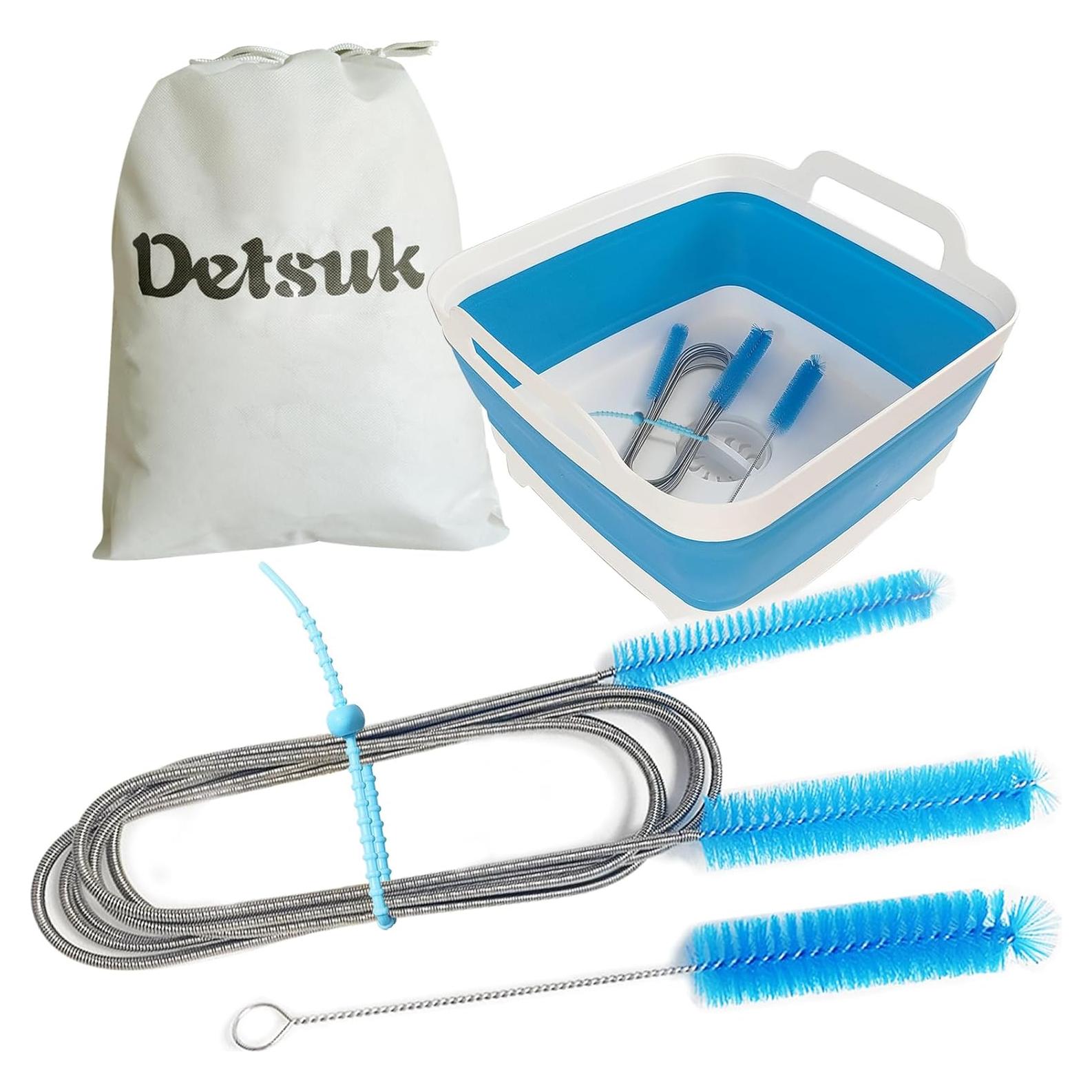 Kit de Limpieza para Mangueras CPAP Detsuk - Cepillo 7 pies y Bañera Plegable