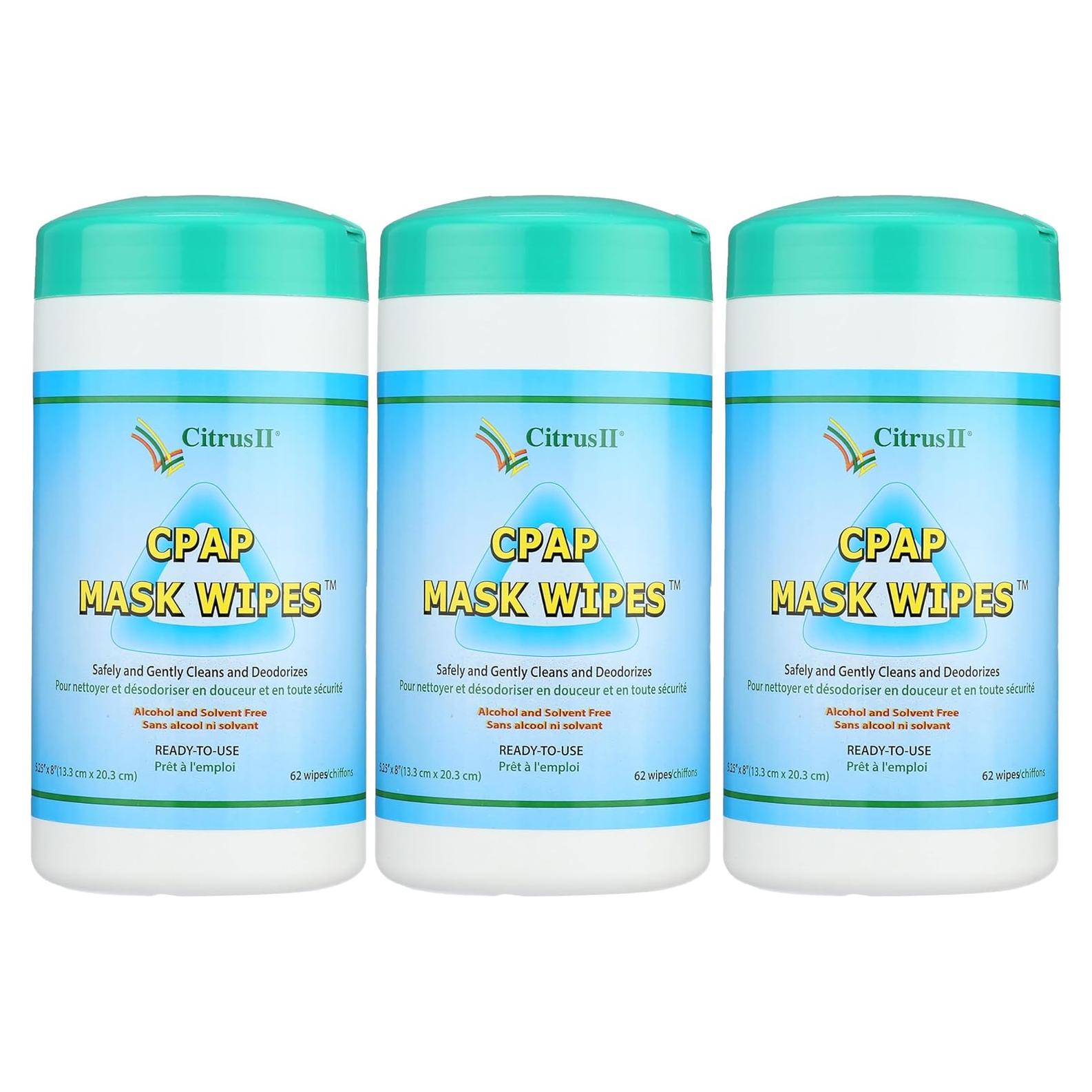 Toallitas de limpieza CPAP Citrus II - 62 unidades - Aroma cítrico