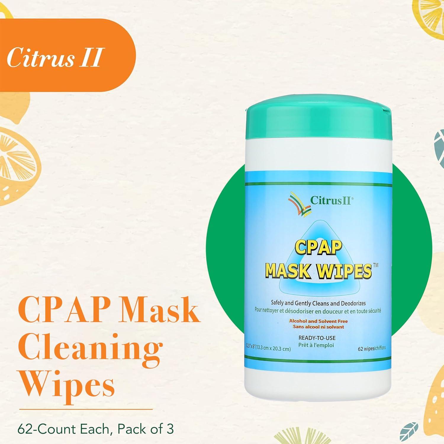 Toallitas de limpieza CPAP Citrus II - 62 unidades - Aroma cítrico