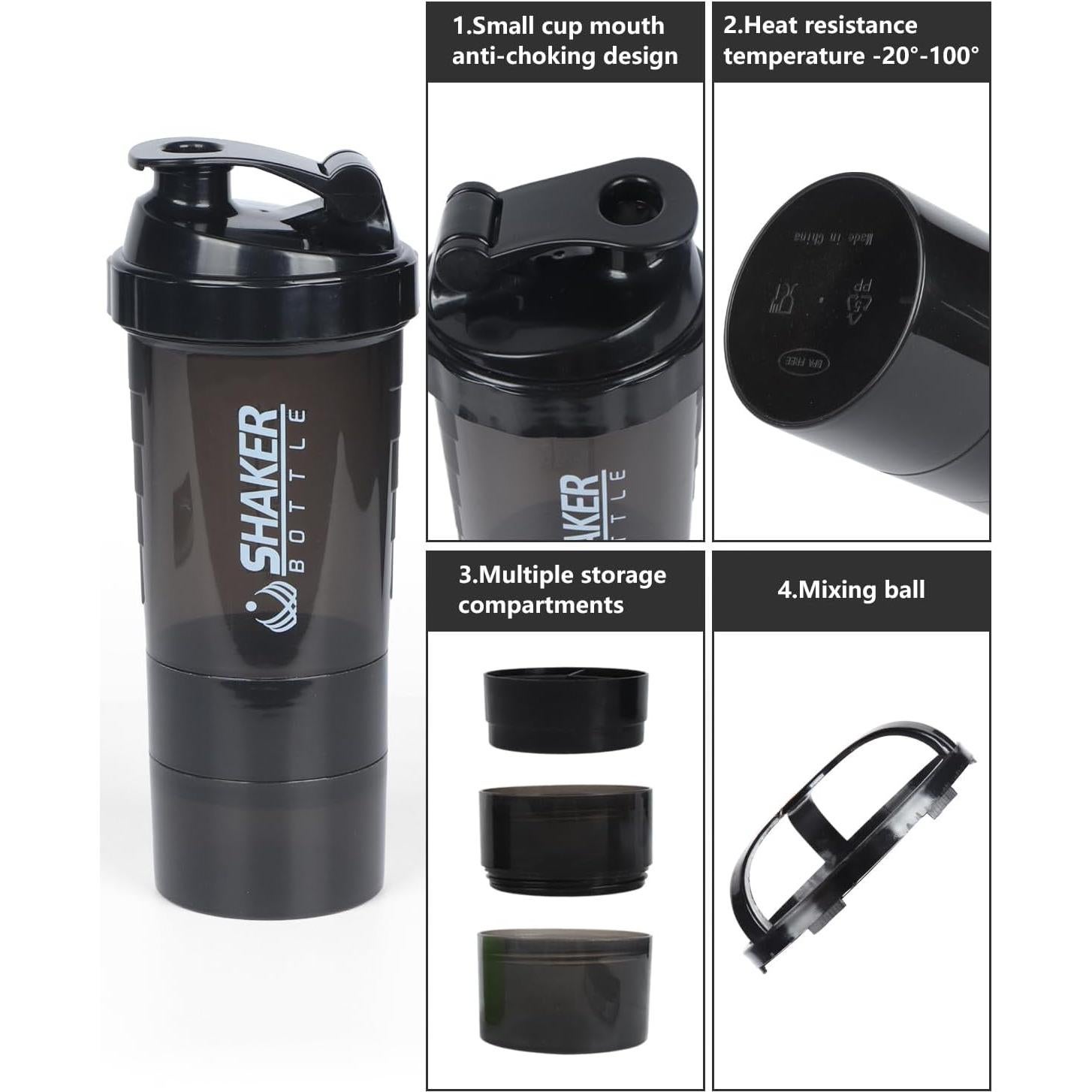 Botella Mezcladora de Proteína VIGIND 500 ml Antideslizante