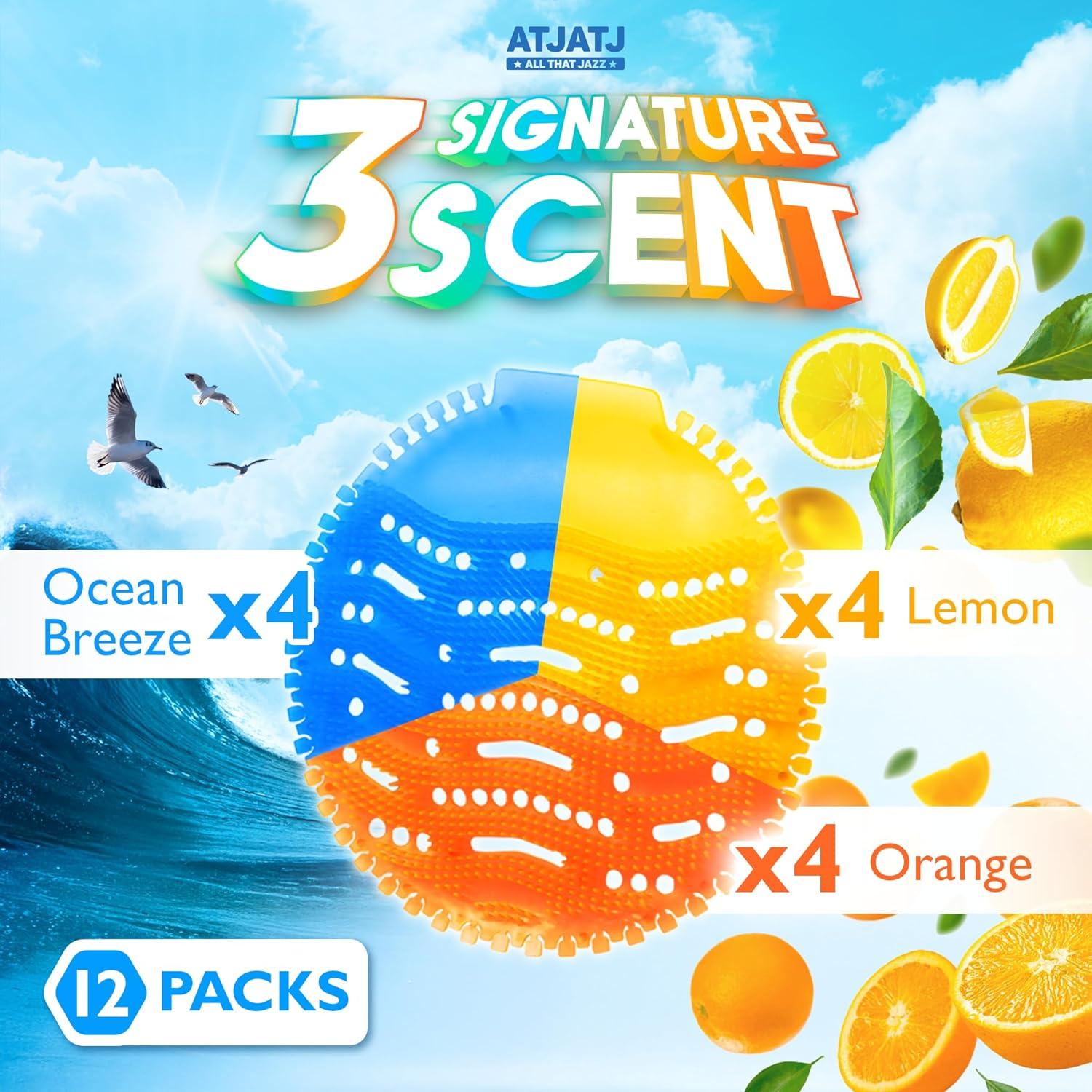12 Paquetes Desodorante de Orinal ATJATJ - 3 Aromas Frescos