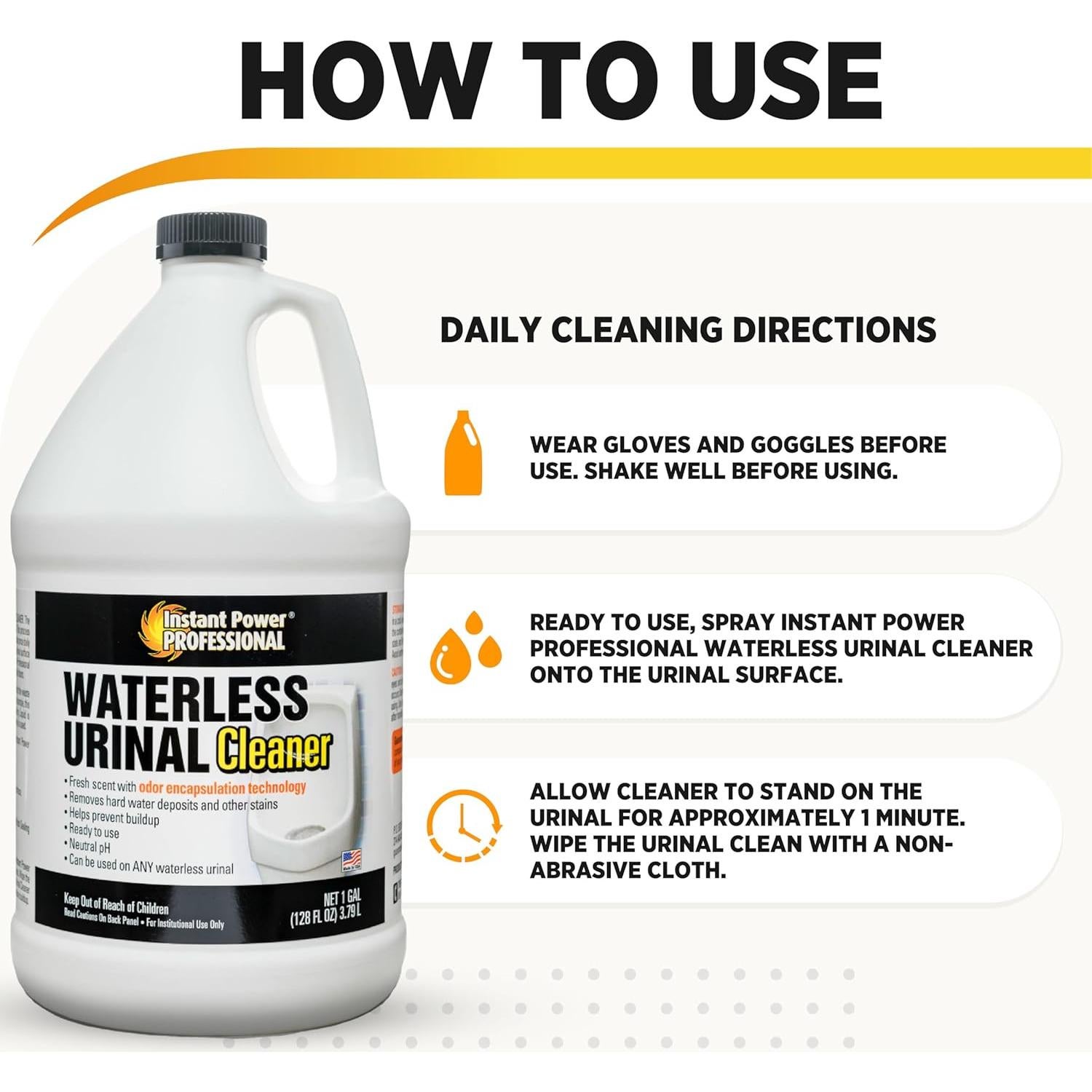 Limpiador de Urinarios Sin Agua Instant Power 3.78 L - Elimina Manchas