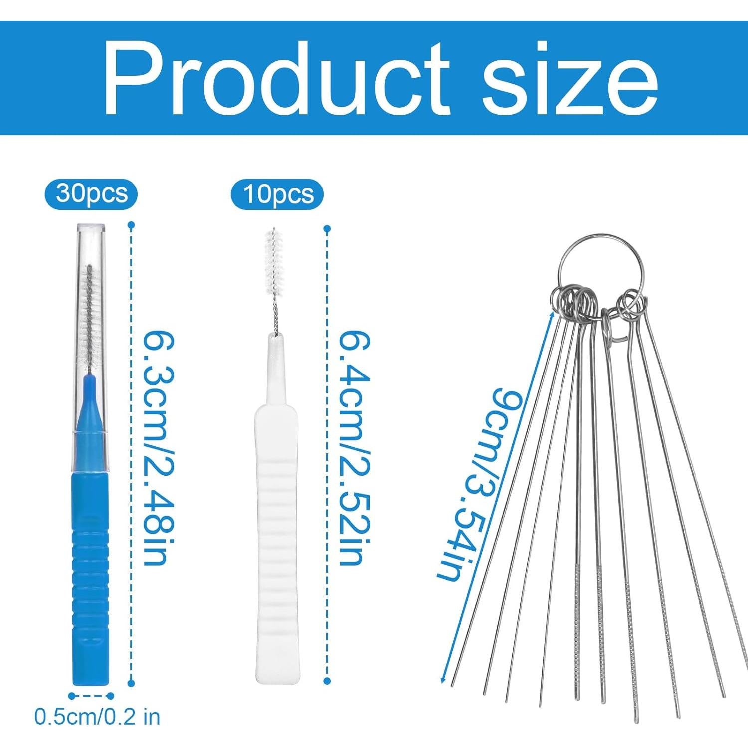 30 Piezas Limpiador de Cabezal de Ducha Lasuroa - Agujas y Cepillos