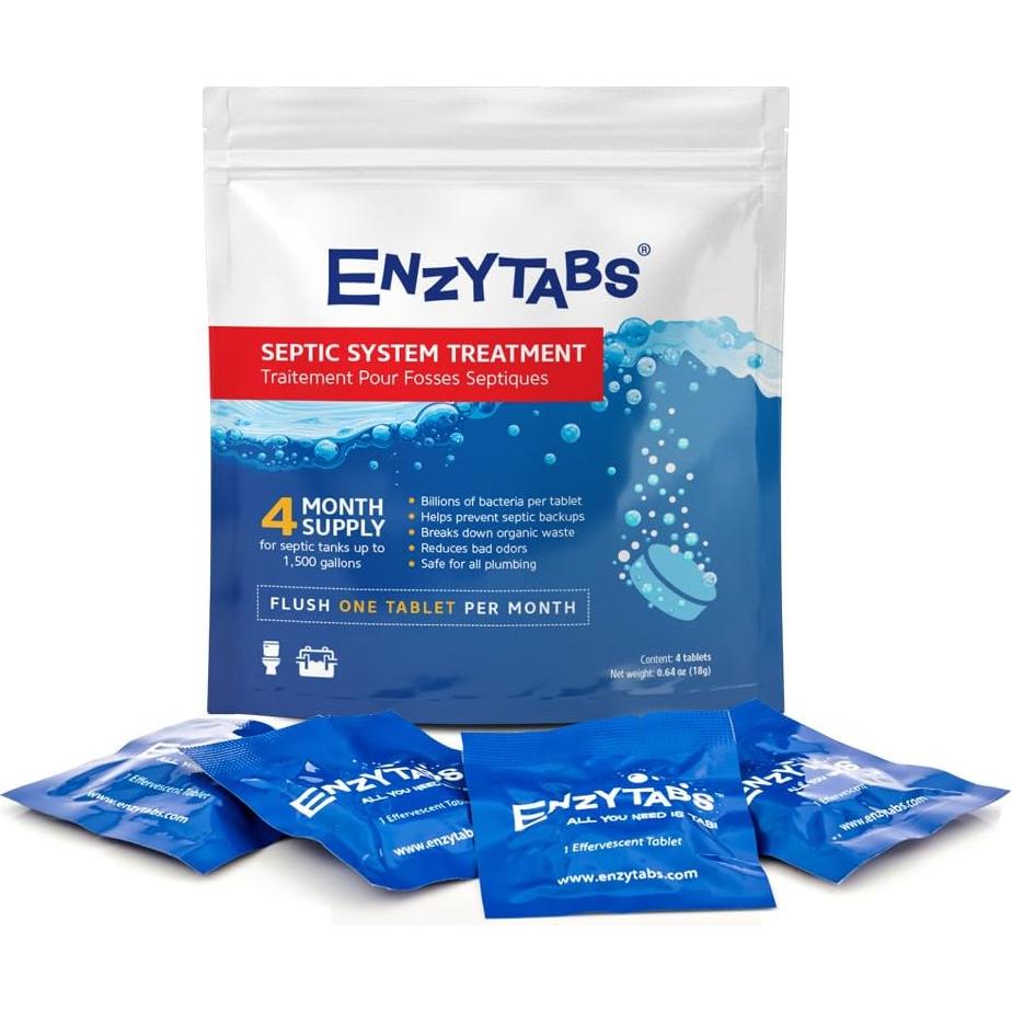 Tabletas Efervescentes para Tanque Séptico Enzytabs - 4 Meses