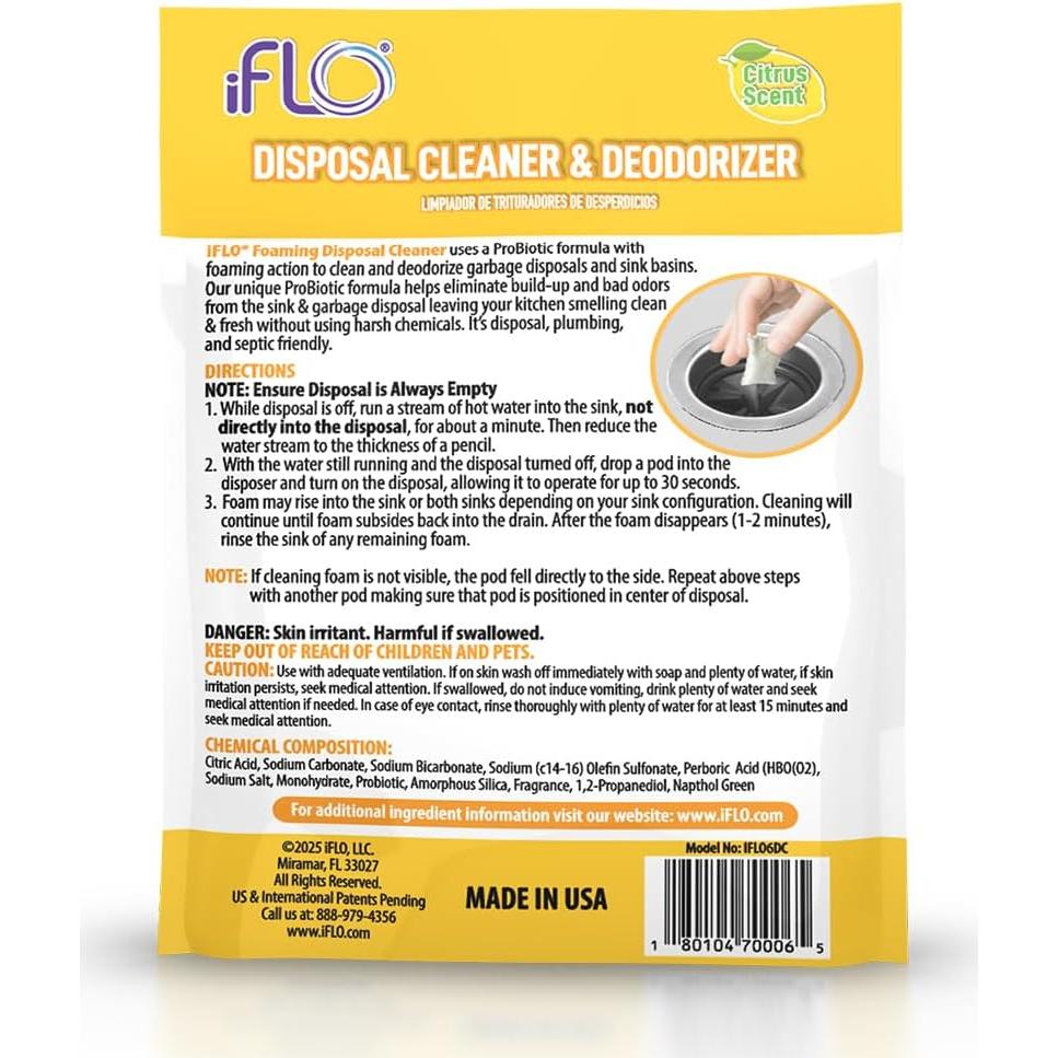 Cápsulas Limpiadoras de Desagües iFLO con iFLOBiotic - 6 Unidades