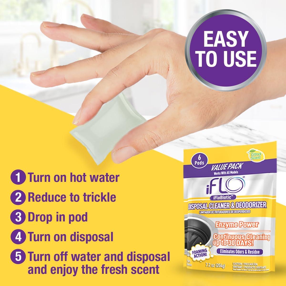 Cápsulas Limpiadoras de Desagües iFLO con iFLOBiotic - 6 Unidades