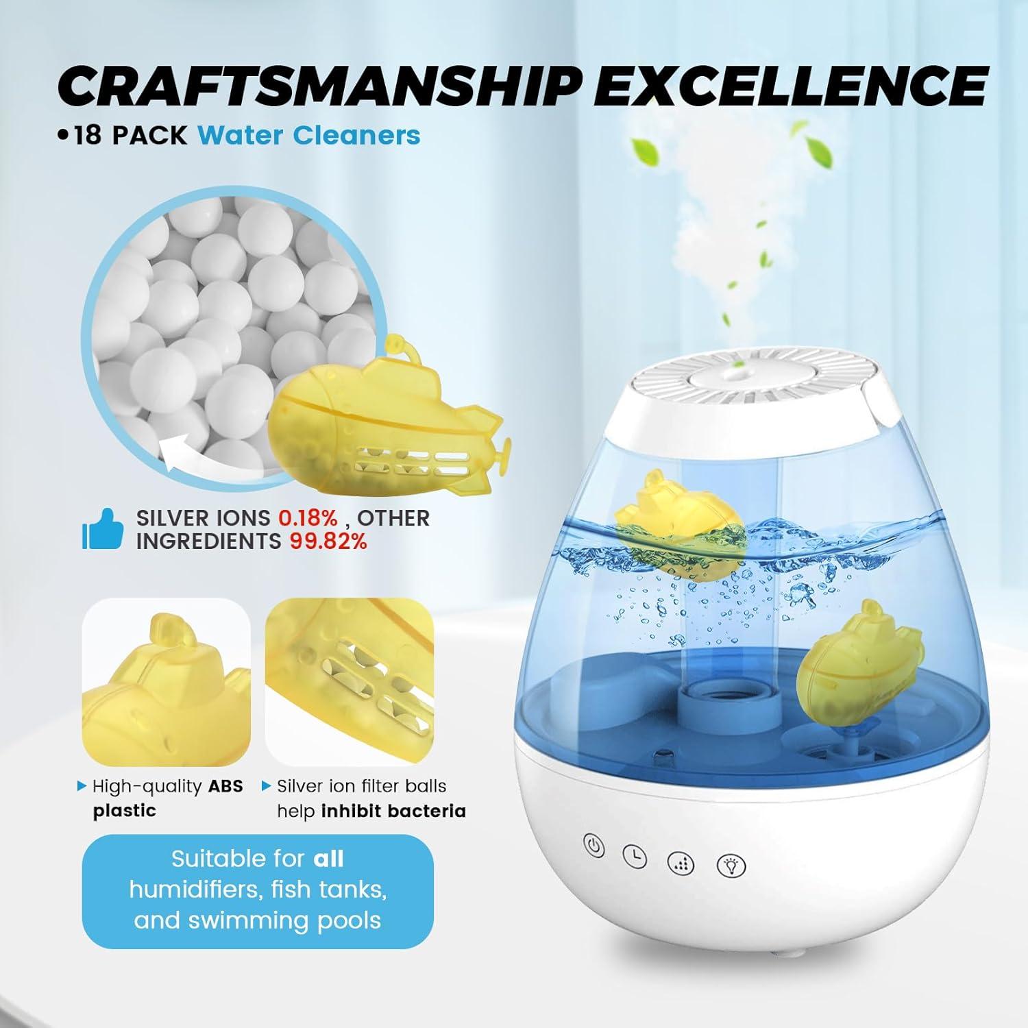 Limpiador de Humidificador Puxyblue 18-Pack Submarino Amarillo