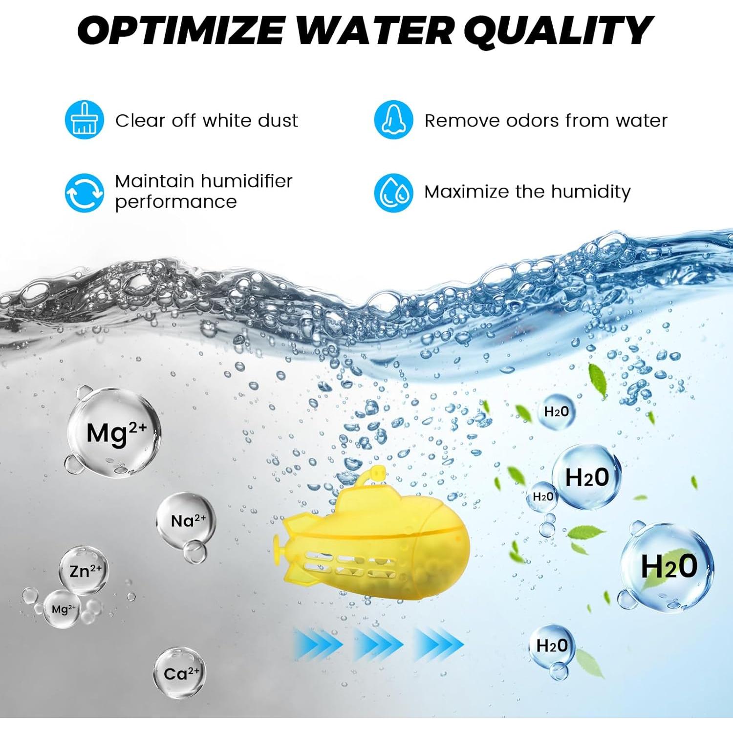 Limpiador de Humidificador Puxyblue 18-Pack Submarino Amarillo