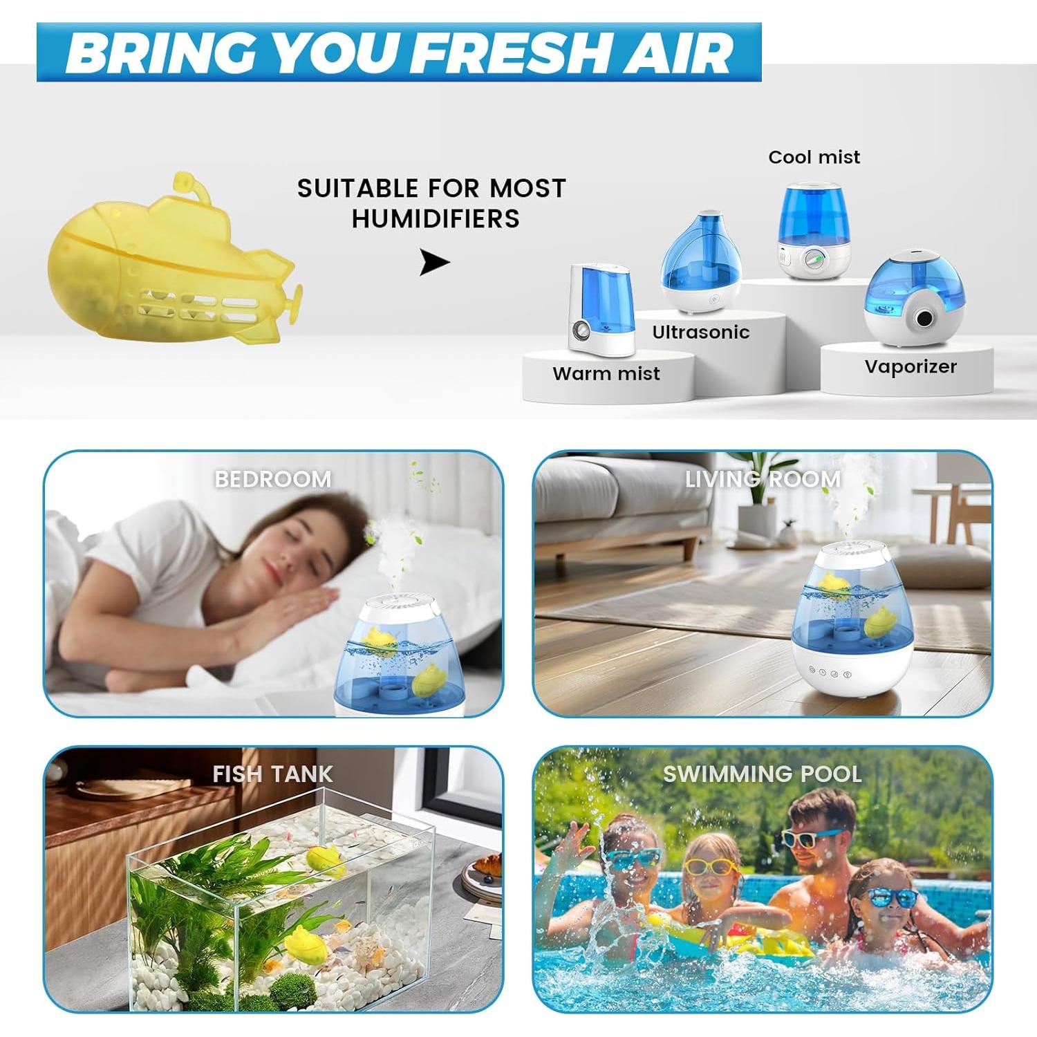 Limpiador de Humidificador Puxyblue 18-Pack Submarino Amarillo