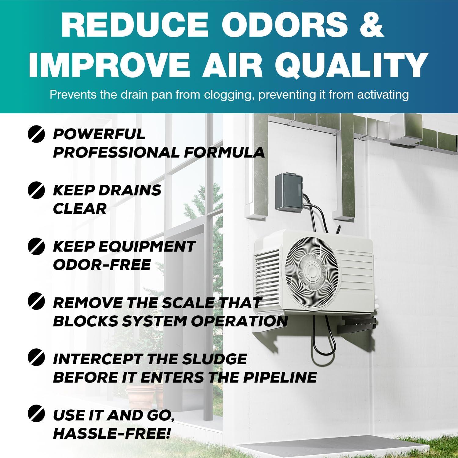 100 Tabletas Limpiadoras de Drenaje A/C Qoddxx - Sin Residuo