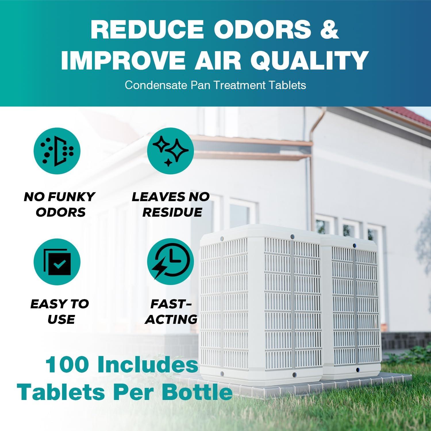 100 Tabletas Limpiadoras de Drenaje A/C Qoddxx - Sin Residuo