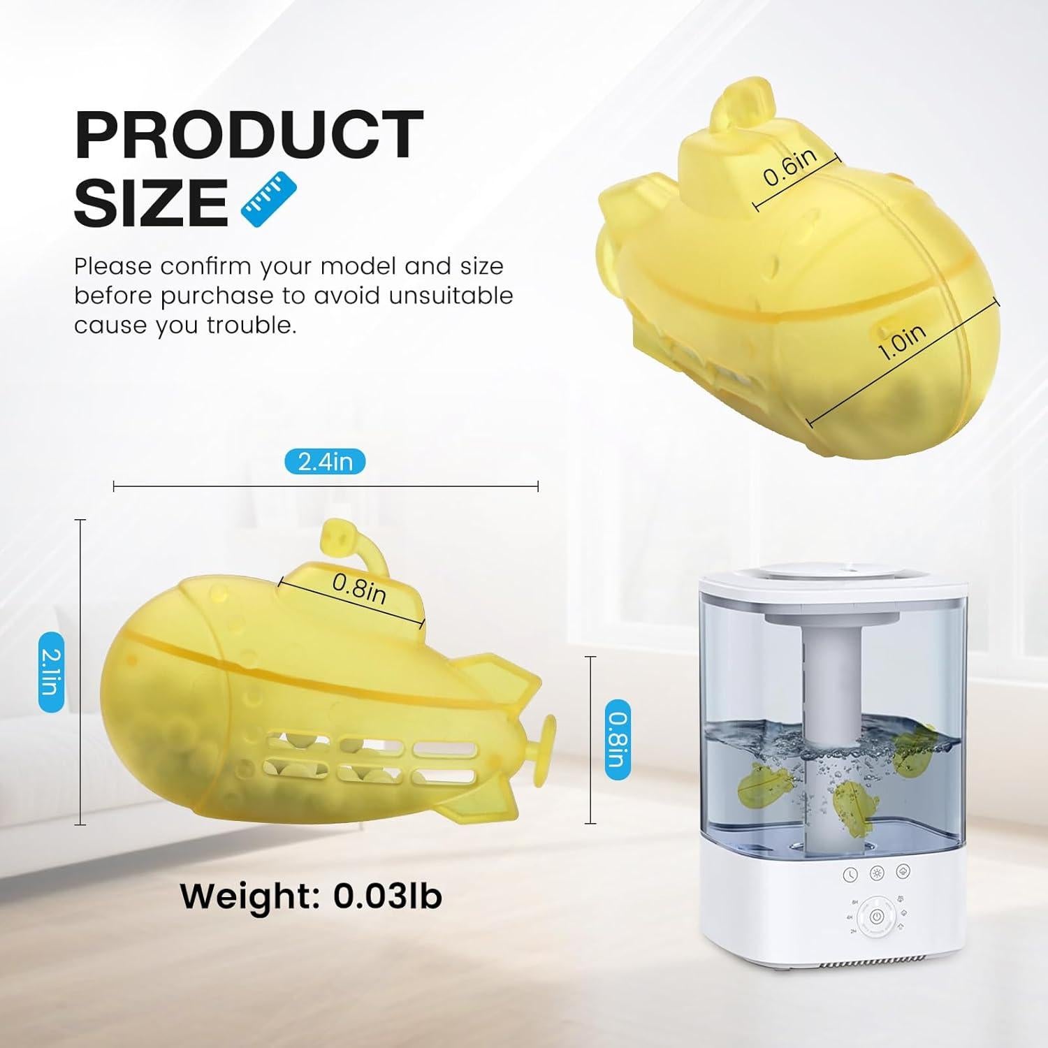 Limpiador de Humidificador Puxyblue 6-Pack Submarino Amarillo