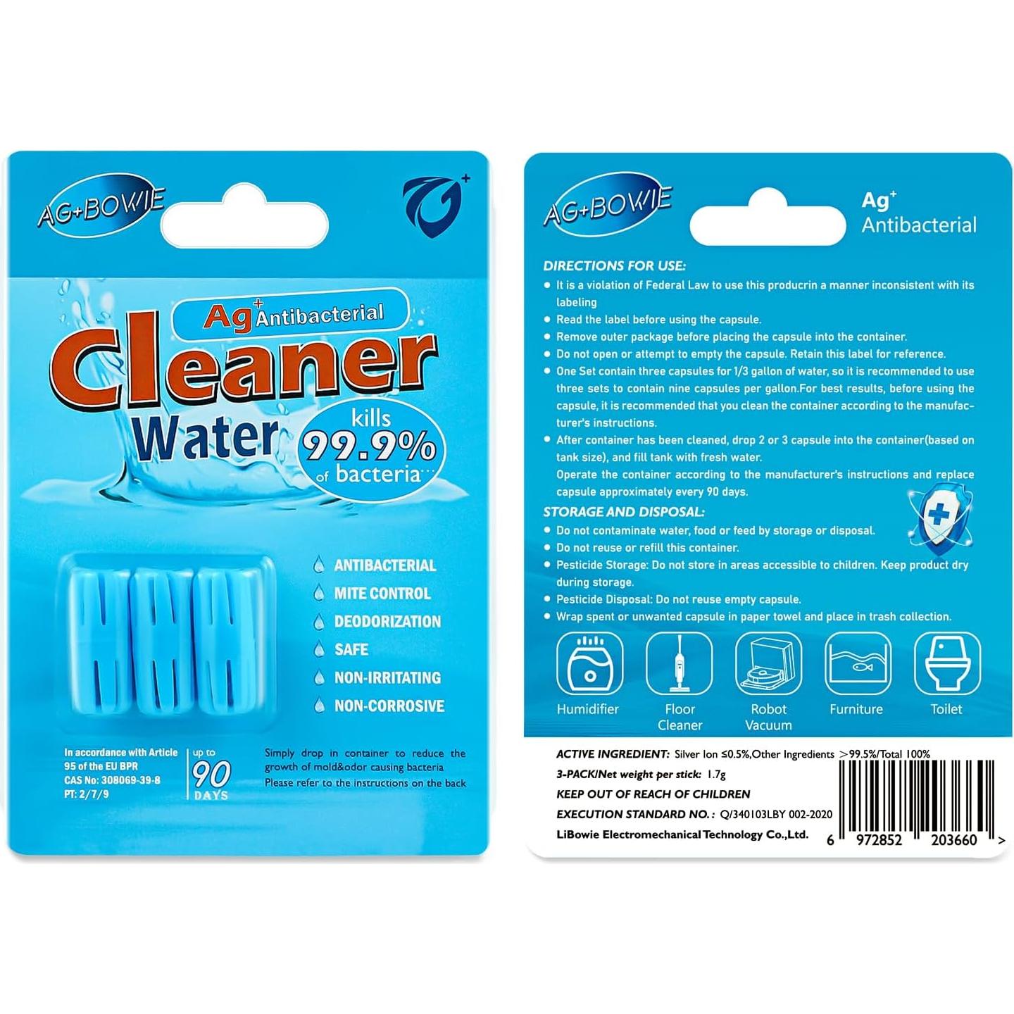 Limpiador de Humidificadores Ag+Bowie - Paquete de 3 Piezas