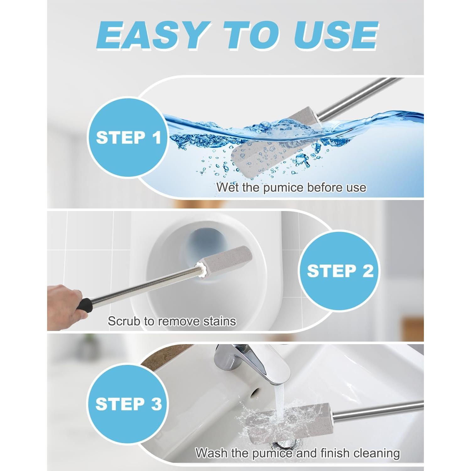 Paquete de 6 piedras pómez GLCON con mango de acero 55.88 cm