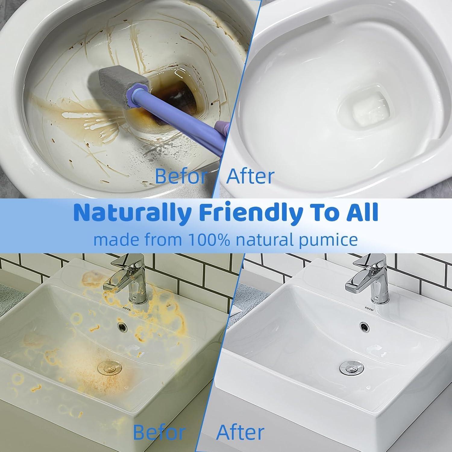 Limpiador de Inodoro Enjunway con 10 Recambios y Mango 30cm