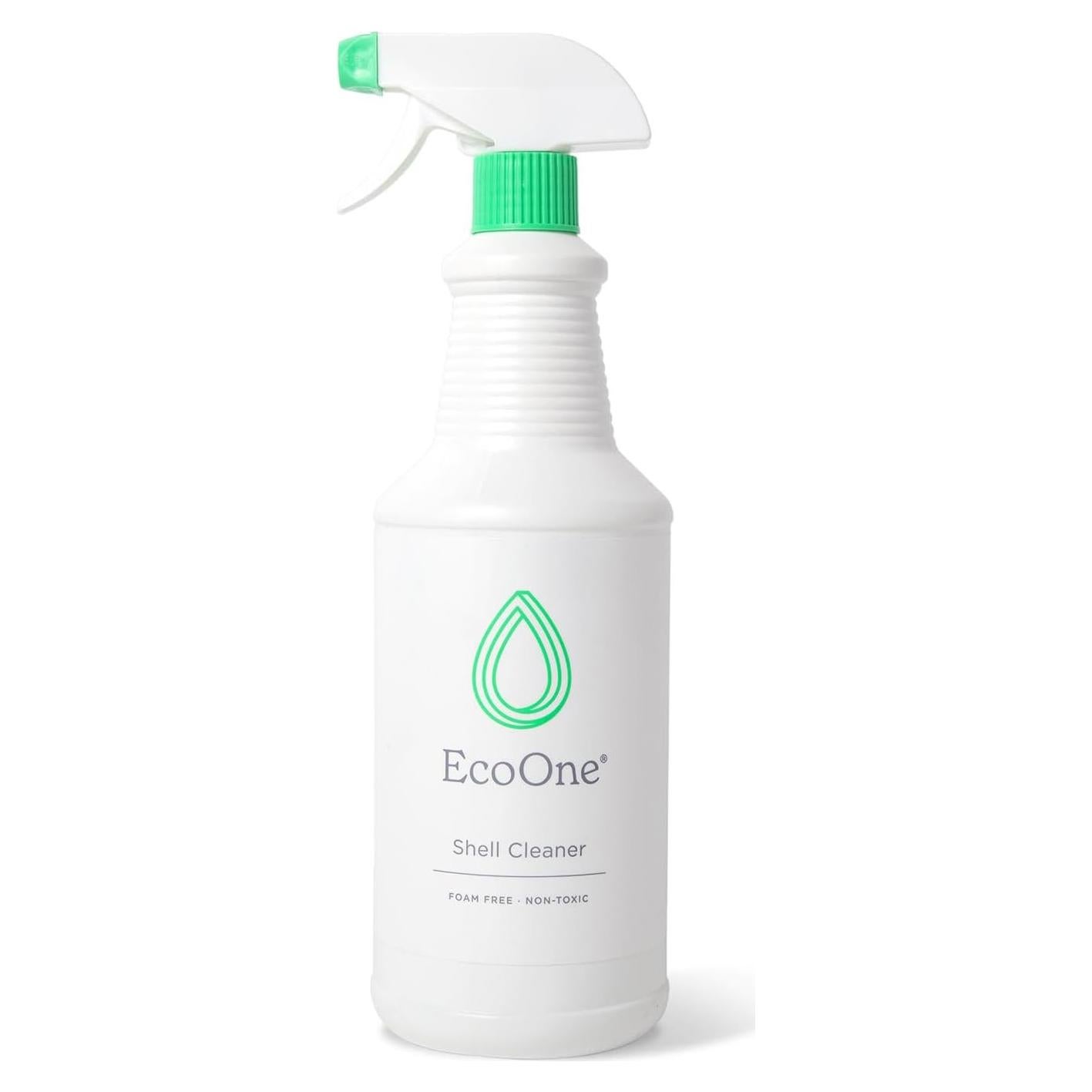 Shell Cleaner by EcoOne | All-Natural, Fragrance-Free Spa & Hot Tub Surface Cleaner | Hot Tub Shell Cleaner Removes Scum, Grime, & Stains | Foam-Free Spray-and-Wipe Hot Tub Cleaner, 32 Oz