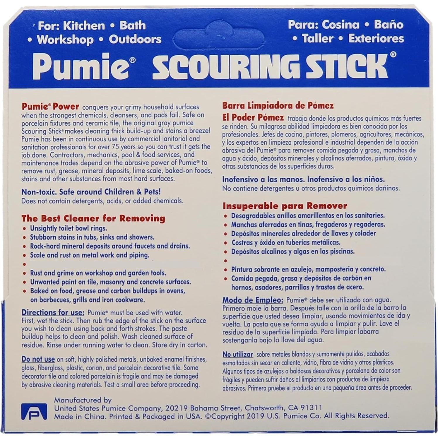 Barra de Pómez PUMIE para Limpieza de Manchas Difíciles - 1 Paquete