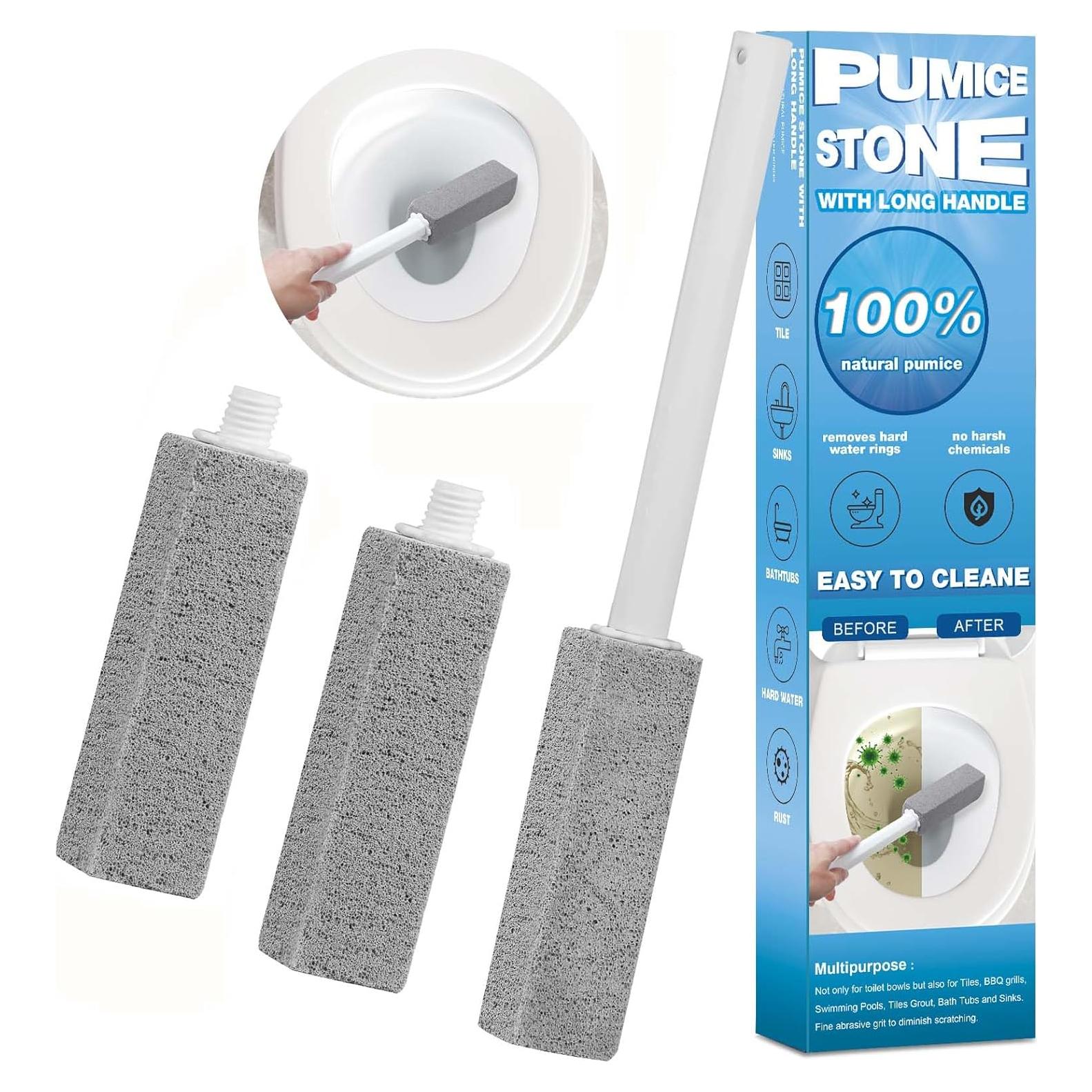 3 Piedras Pómez Herda con Mango Largo para Limpieza Eficaz